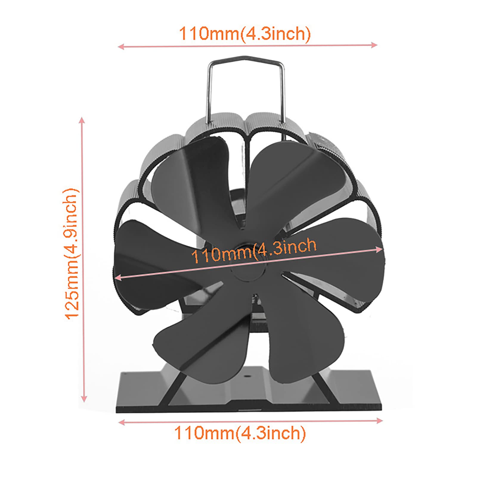 MOTOFUTURE 6-Blade Heat Powered Fireplace Fan - Ultra Quiet Wood Stove Fan for Fireplace & Log Burner | Eco-Friendly, No Electricity Needed | Perfect for Home Heating & Energy Savings