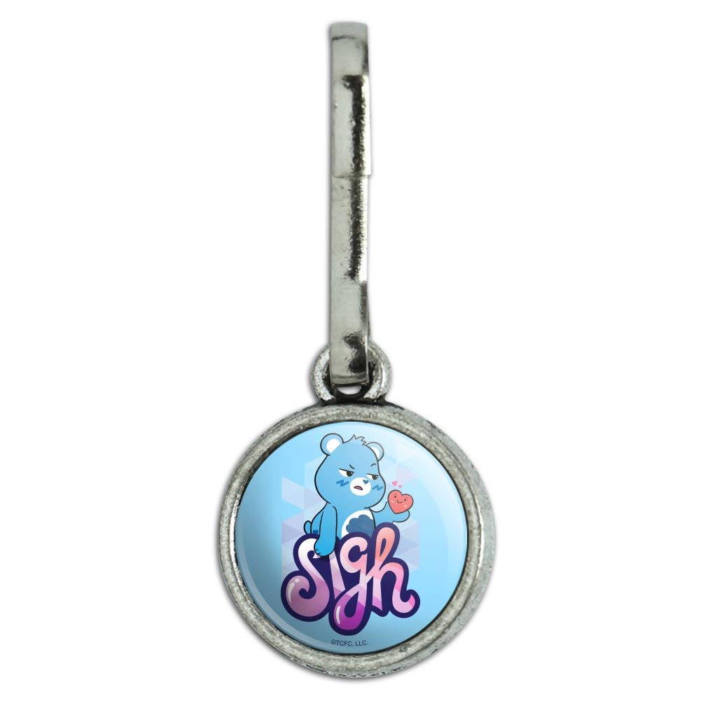 Care Bears Unlock the Magic Grumpy Bear Sigh Antique Charm - Zipper Pull Accessory for Purse, Suitcase & Backpack | Cute Fashion Decoration for Kids & Adults