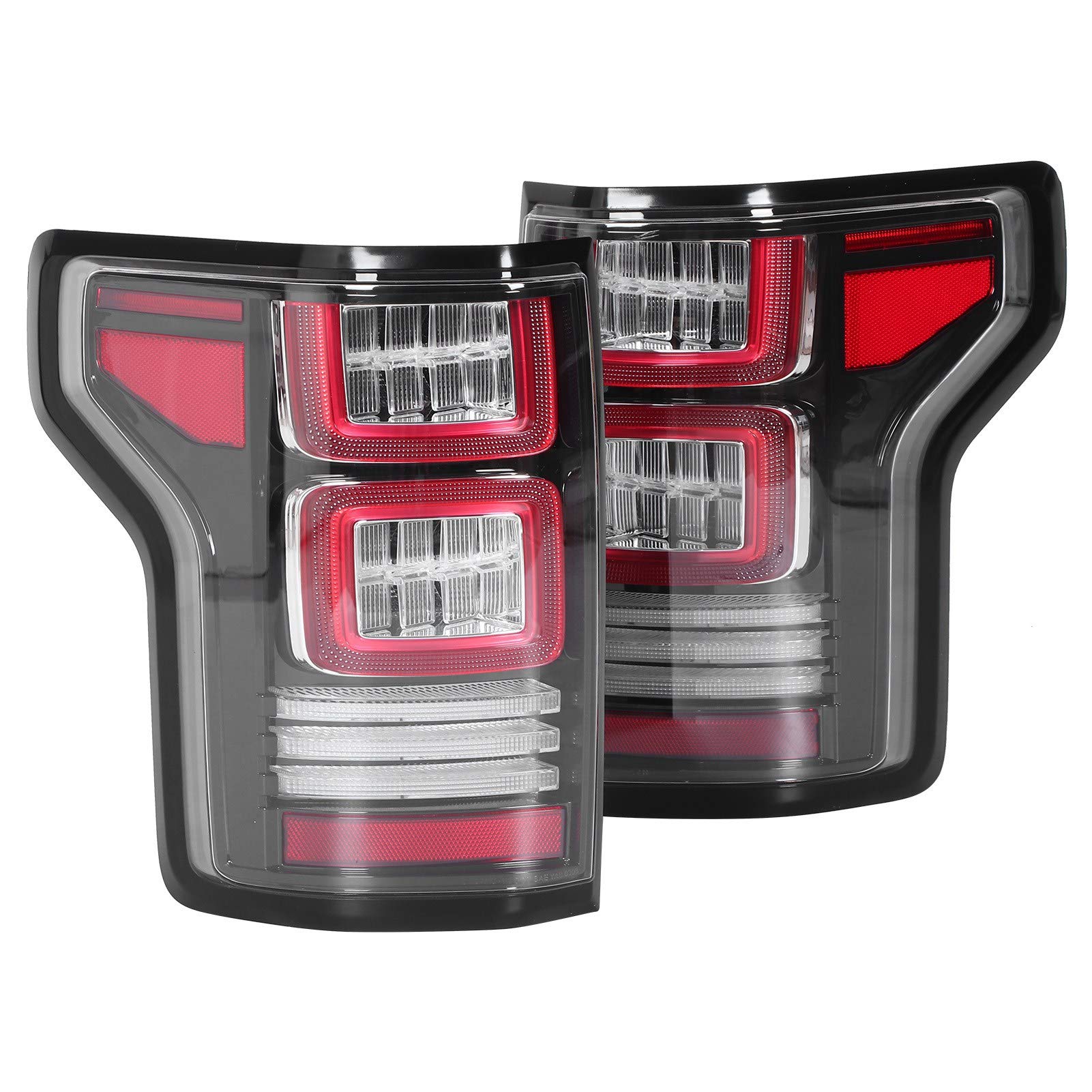 Premium LED Taillights Assembly YAB-F150-0308 - Full LED Dynamic Tail Lights with Clear Lens & IP67 Waterproof Rating - Compatible with Ford F150 2015-2020 Models - Perfect for Night Driving & Off-Road Adventures