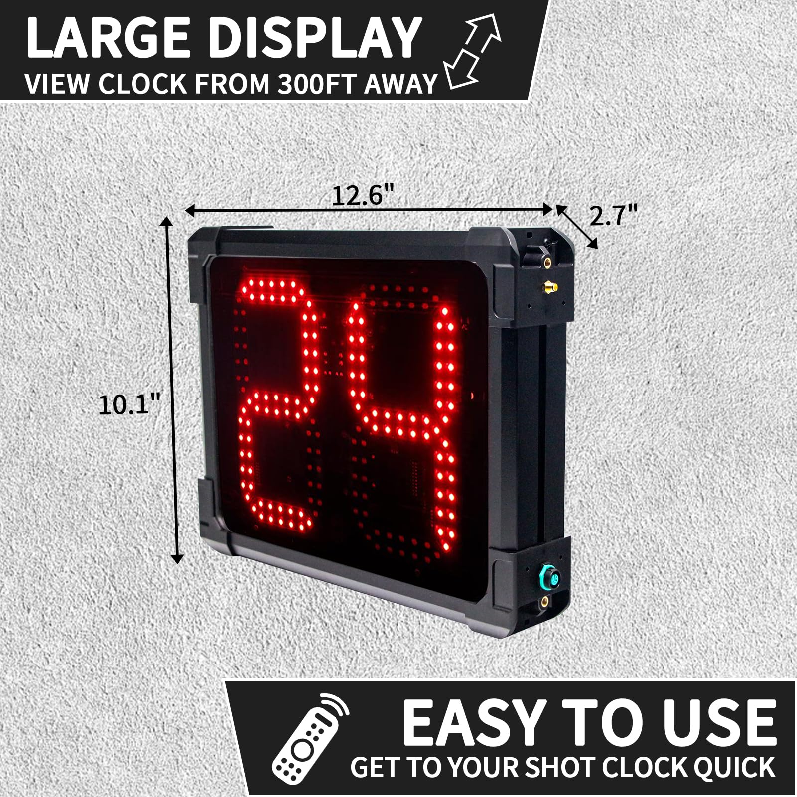 Basketball Shot Clock Timer - 12/24/25/30/35/40/60 Seconds Countdown Timer with Loud Buzzer | Portable Sports Timer for Basketball, Volleyball, Soccer & Training | Perfect for Games, Practice & Coaching