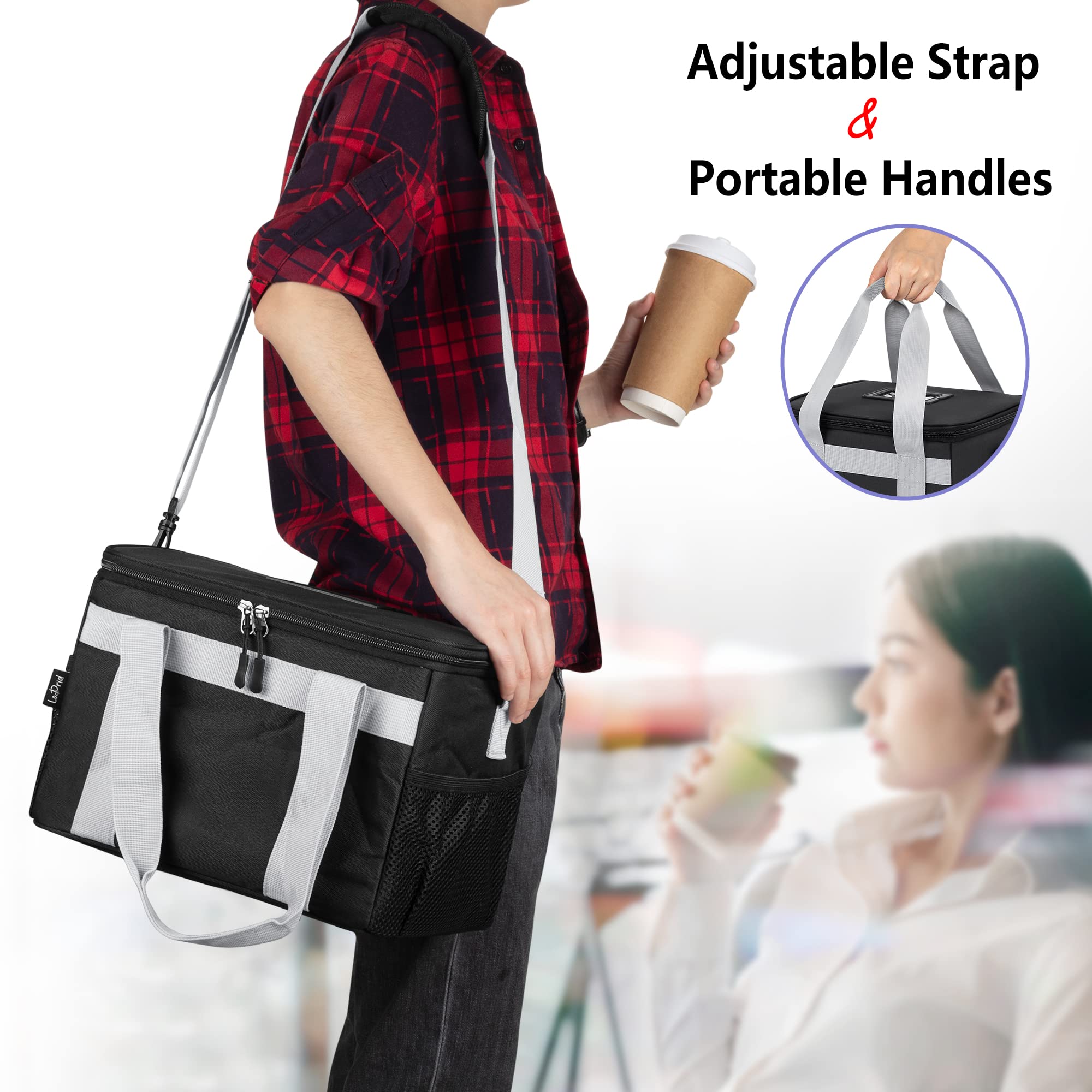 LoDrid Reusable 6-Cup Drink Carrier with 2 Handles - Perfect for Coffee, Bubble Tea & Smoothie Delivery - Ideal for Restaurants, Cafes & Food Trucks
