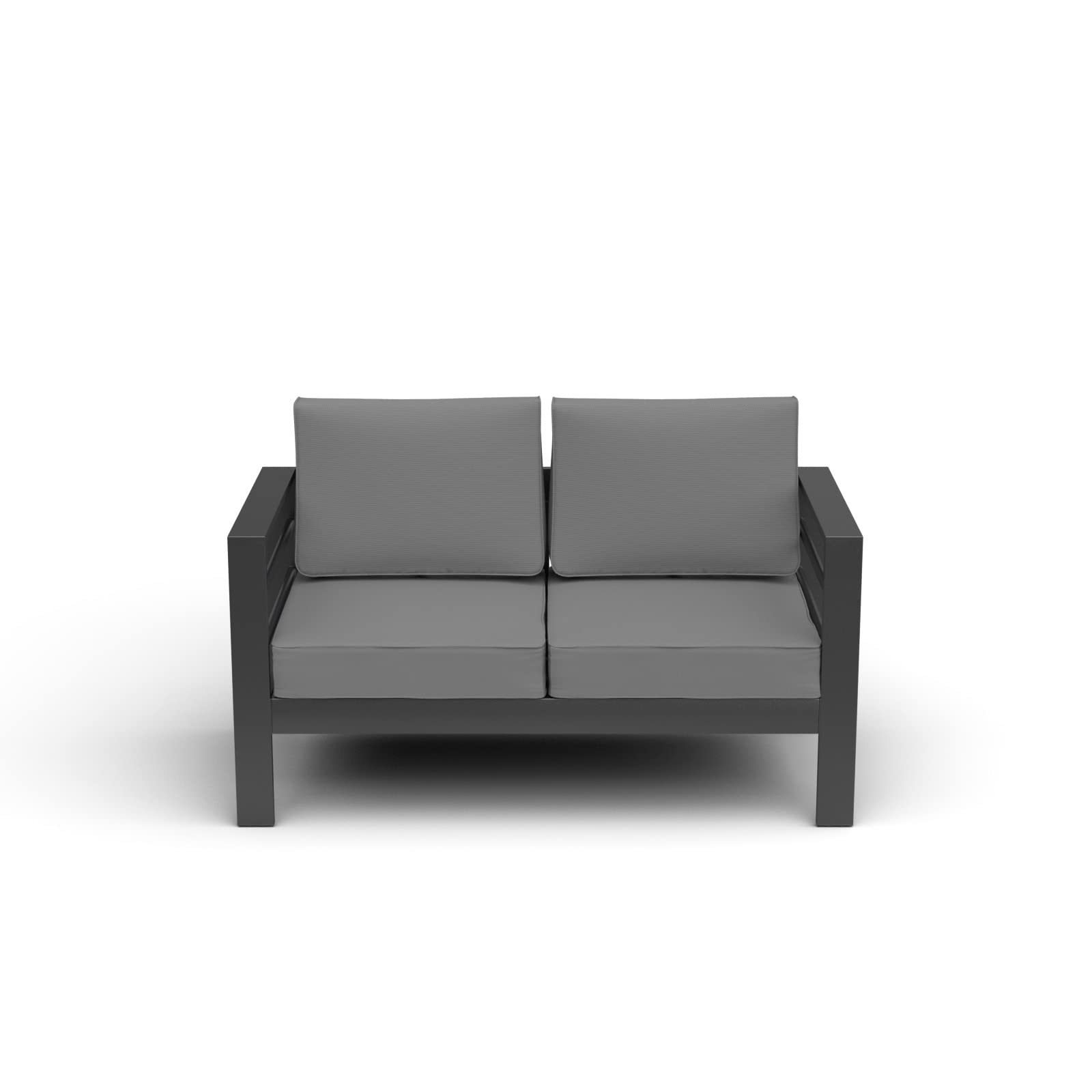 Amopatio Oversized Patio Loveseat - All-Weather Aluminum Outdoor 2-Seater Sofa with 5