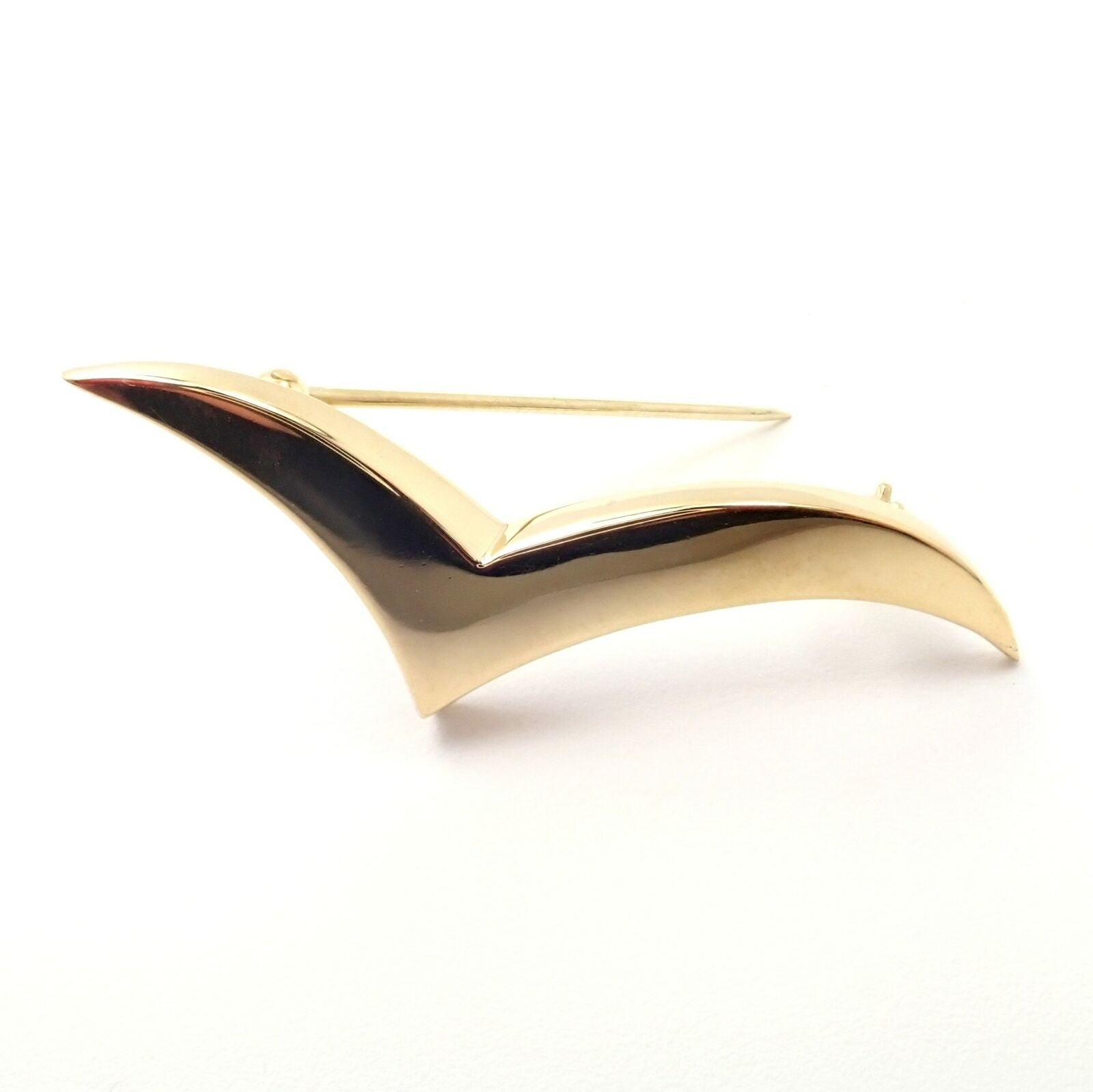 Authentic Tiffany & Co. 18K Yellow Gold Seagull Bird Pin Brooch - Elegant Jewelry Gift for Women, Perfect for Weddings, Parties & Special Occasions