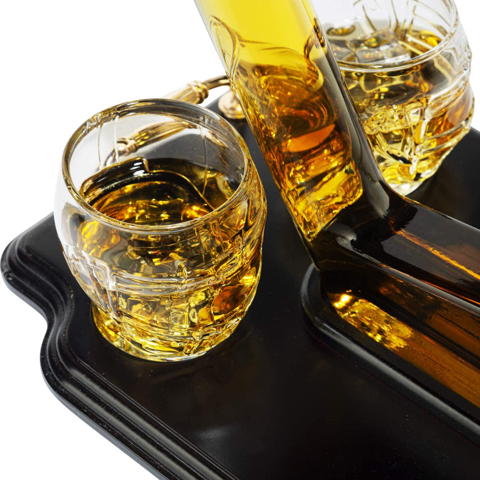 Premium Ice Hockey Whiskey Decanter Set with 4 Helmet-Shaped Glasses – 750ml Crystal Decanter & 8oz Whiskey Tumblers – Perfect Gift for Hockey Fans, Whiskey Lovers & Sports Enthusiasts – Great for Game Nights, Man Cave Decor & Father's Day Gifts by The Wine Savant