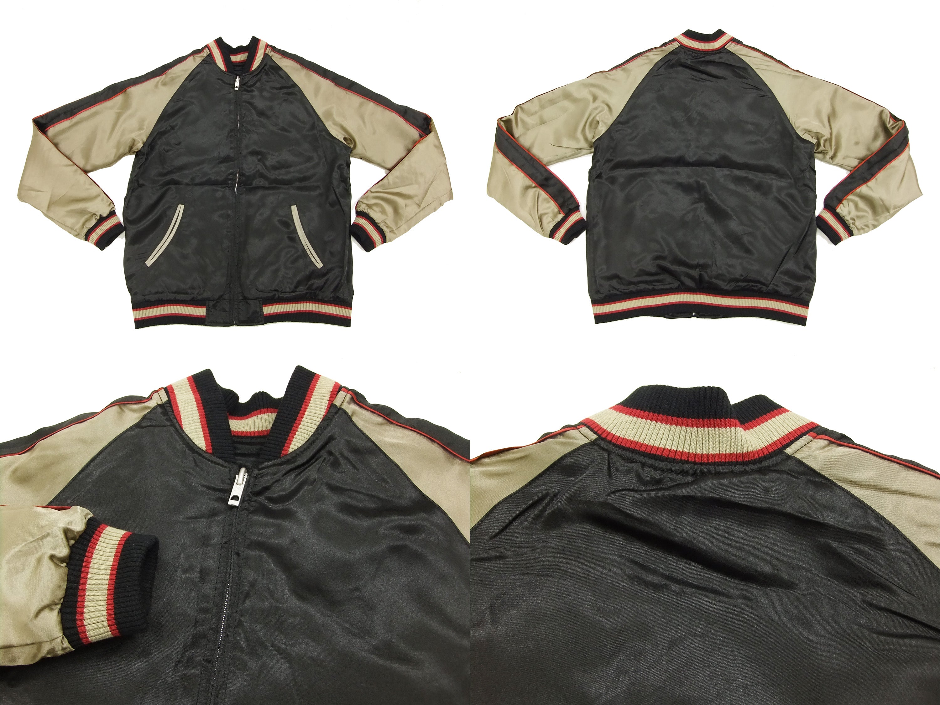 Japanese Souvenir Jacket for Men - Black & Gold Embroidered Ume & Bird Design | Vintage Sukajan Bomber Jacket | Perfect for Streetwear, Cosplay & Fashion Outfits
