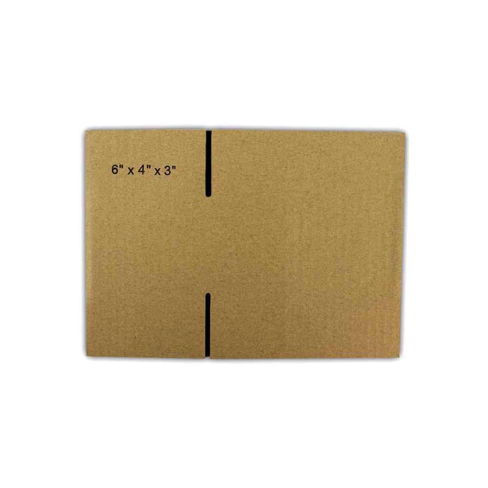 EcoSwift 6x4x3 Inches Corrugated Cardboard Shipping Boxes - Small Moving & Mailing Boxes for Packing, Storage & Ecommerce Shipping (6 Pack) - Perfect for Home, Office & Online Business Use