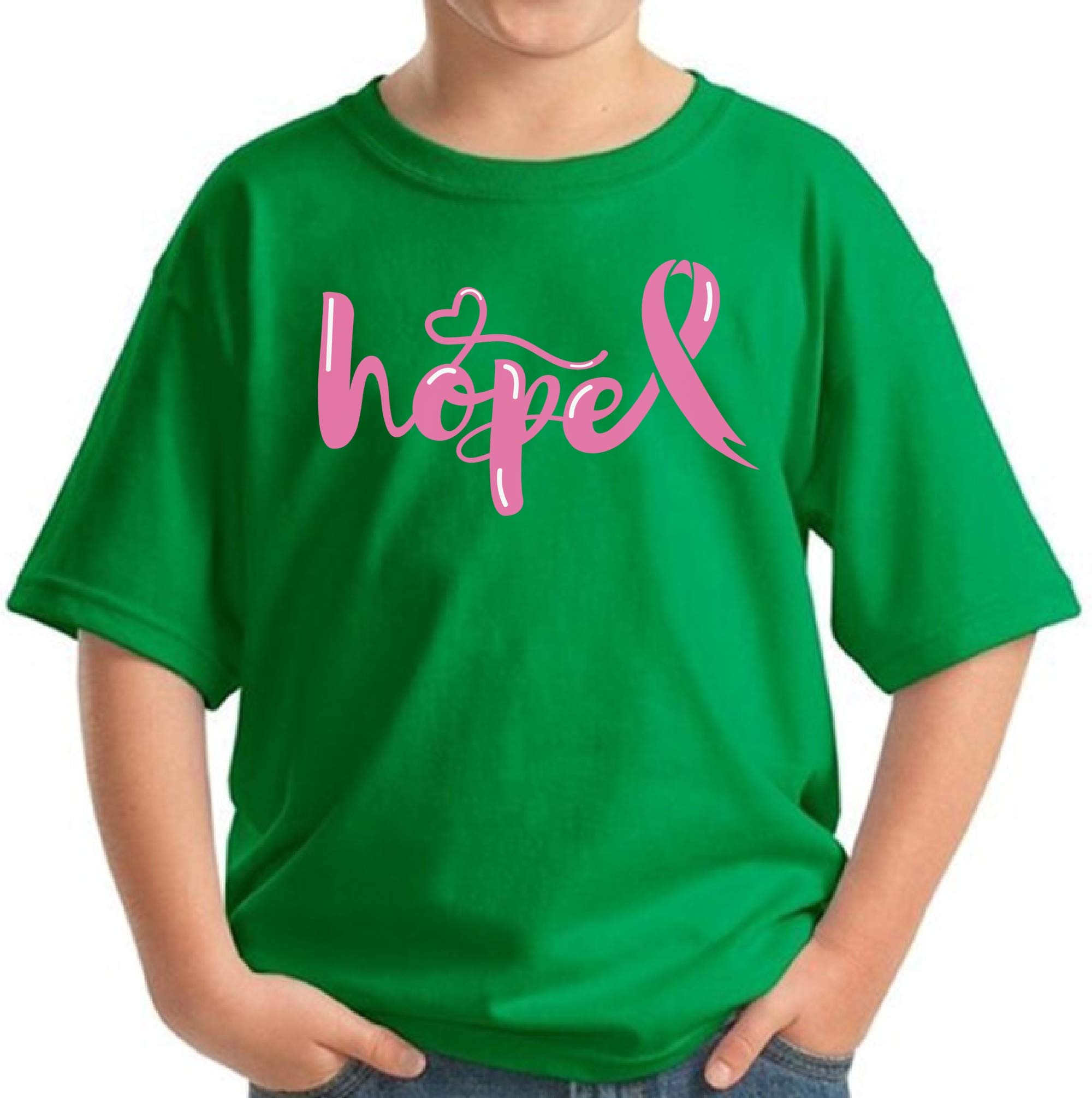 Awkward Styles Breast Cancer Awareness T-Shirt - Hope Pink Ribbon Shirt for Kids & Youth - Support Cancer Awareness with Comfortable Cotton Tee - Perfect for Fundraisers, School Events & Daily Wear