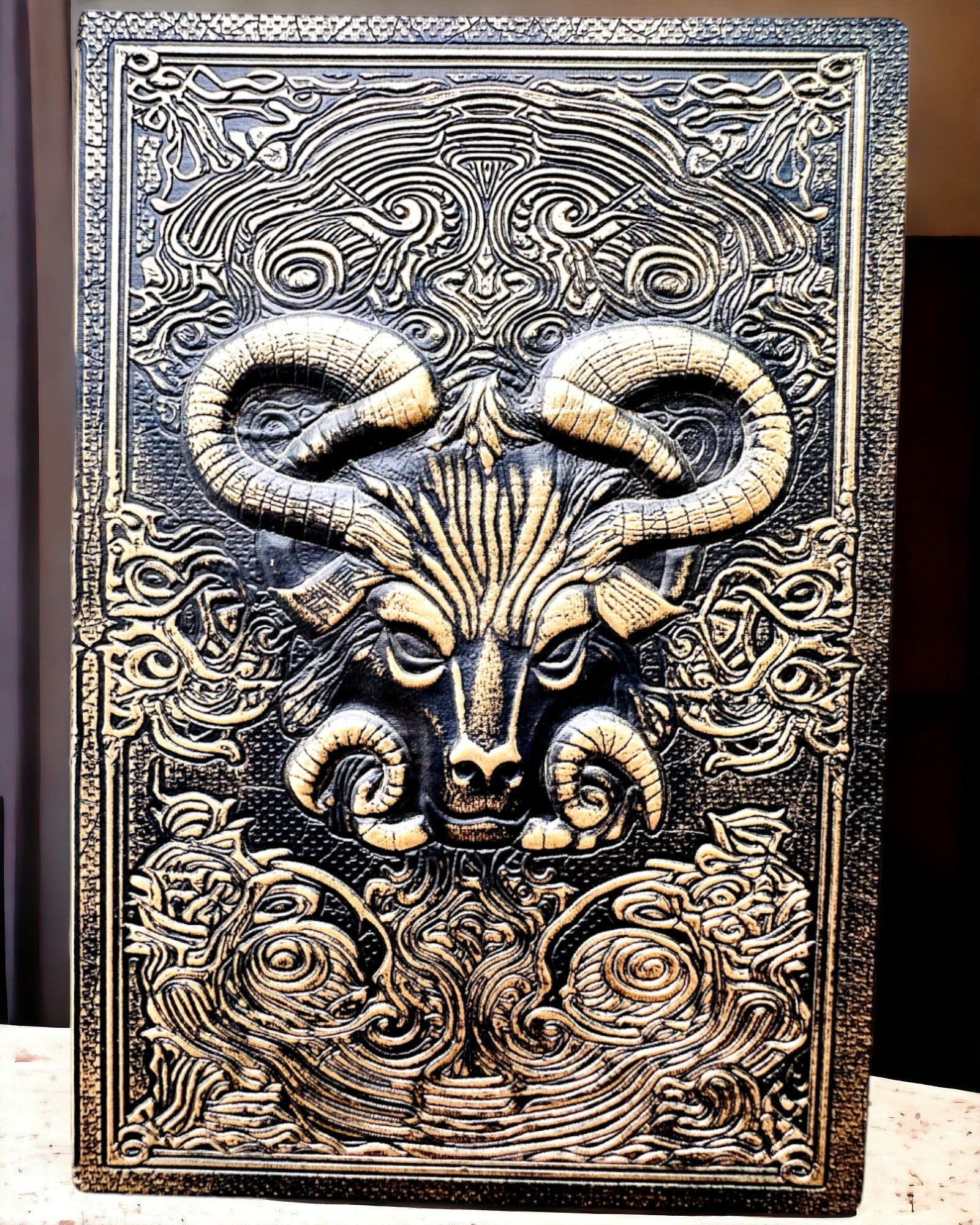 Brown-orange embossing