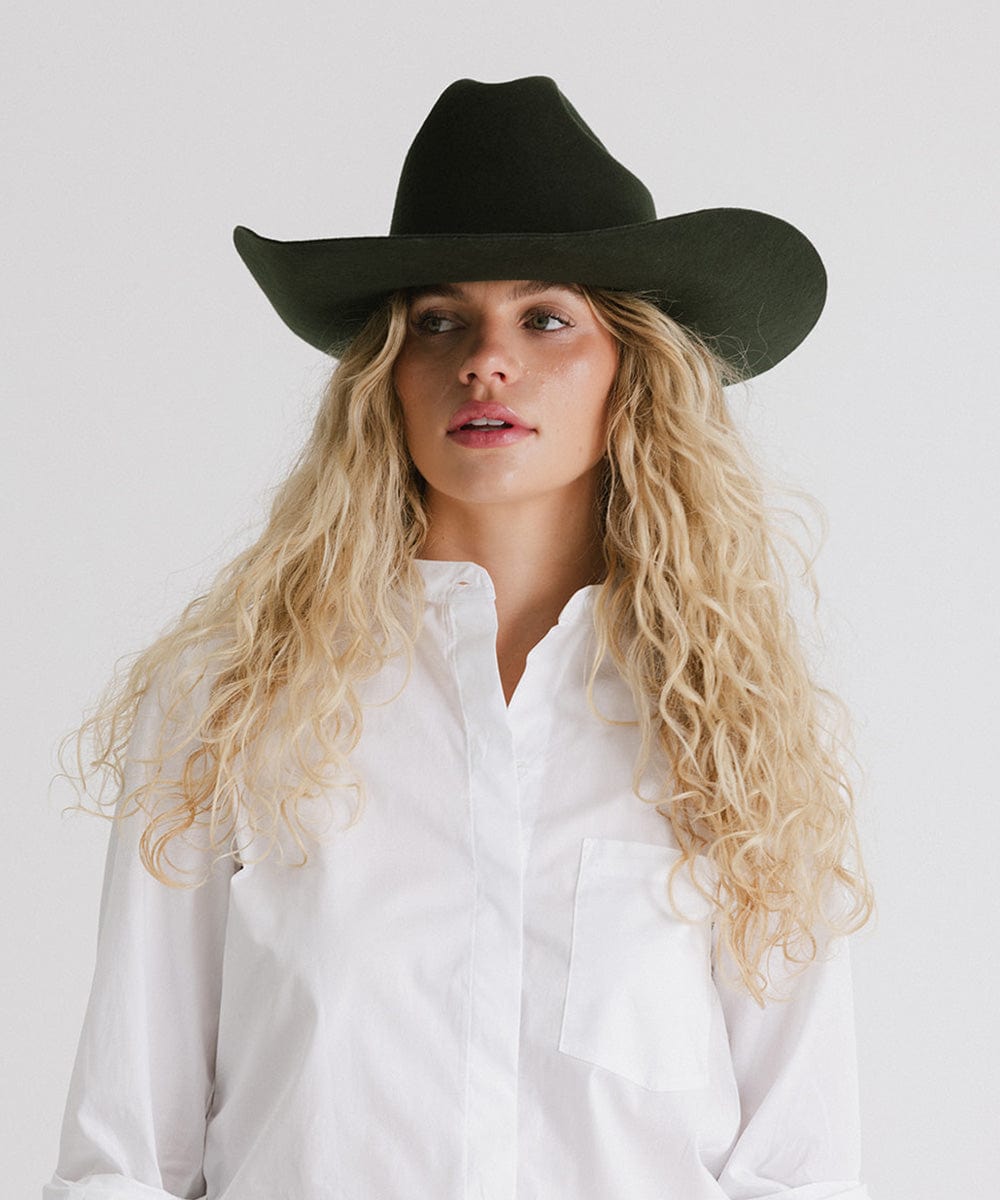 Teddy Cattleman Cowboy Hat for Men & Women - Western Style Felt Cowboy Hat with Adjustable Chin Strap - Perfect for Rodeo, Country Music Festivals & Outdoor Adventures