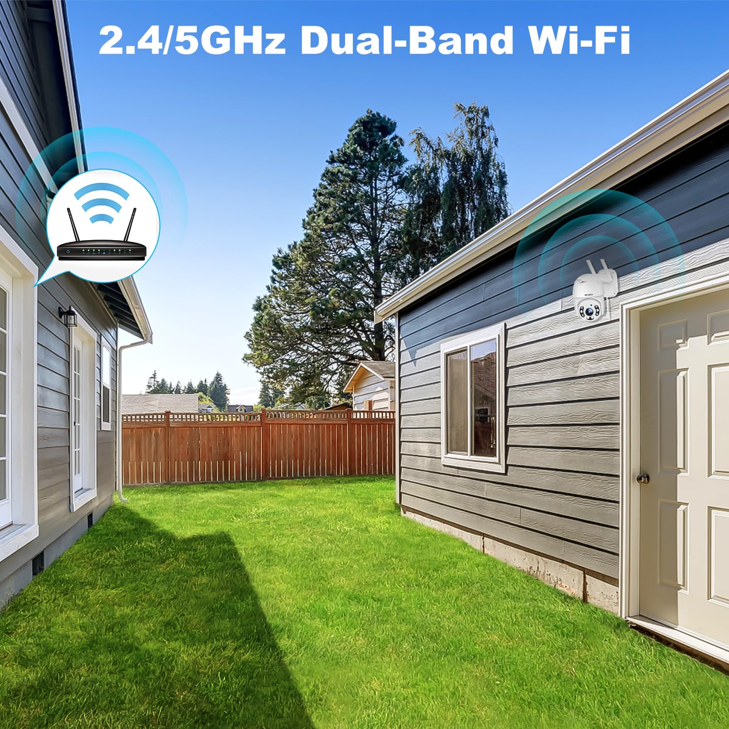 GENBOLT 2.5K Outdoor Security Camera with PoE & Dual WiFi (2.4/5GHz) - Auto Tracking, Human/Vehicle Detection, Pan-Tilt, Siren Alarm - Ideal for Home Surveillance, Business Security & Property Monitoring