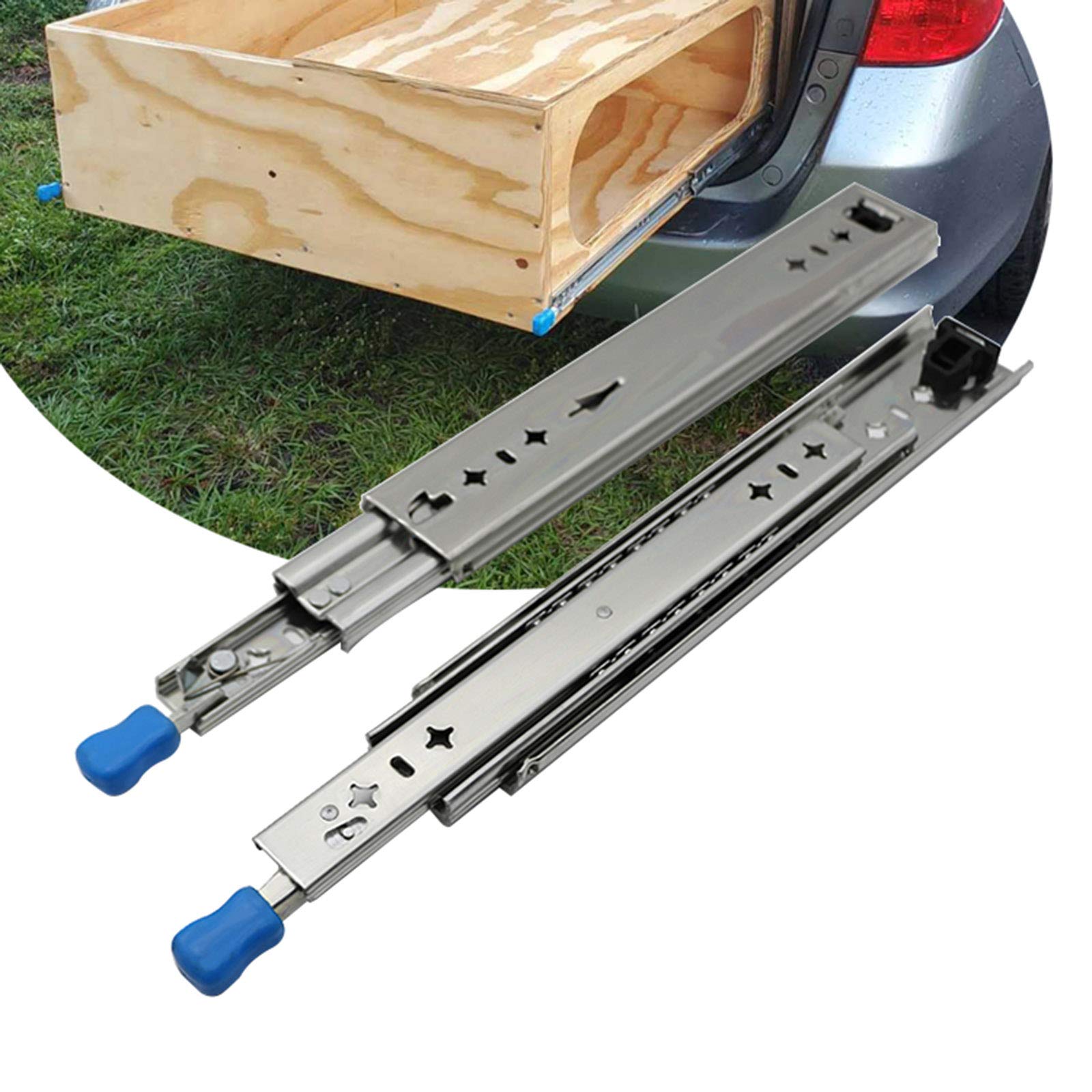 Heavy Duty Soft Close Full Extension Ball Bearing Side Mount Drawer Slides - 250lb Load Capacity for Modified Cars & Large Drawers (10