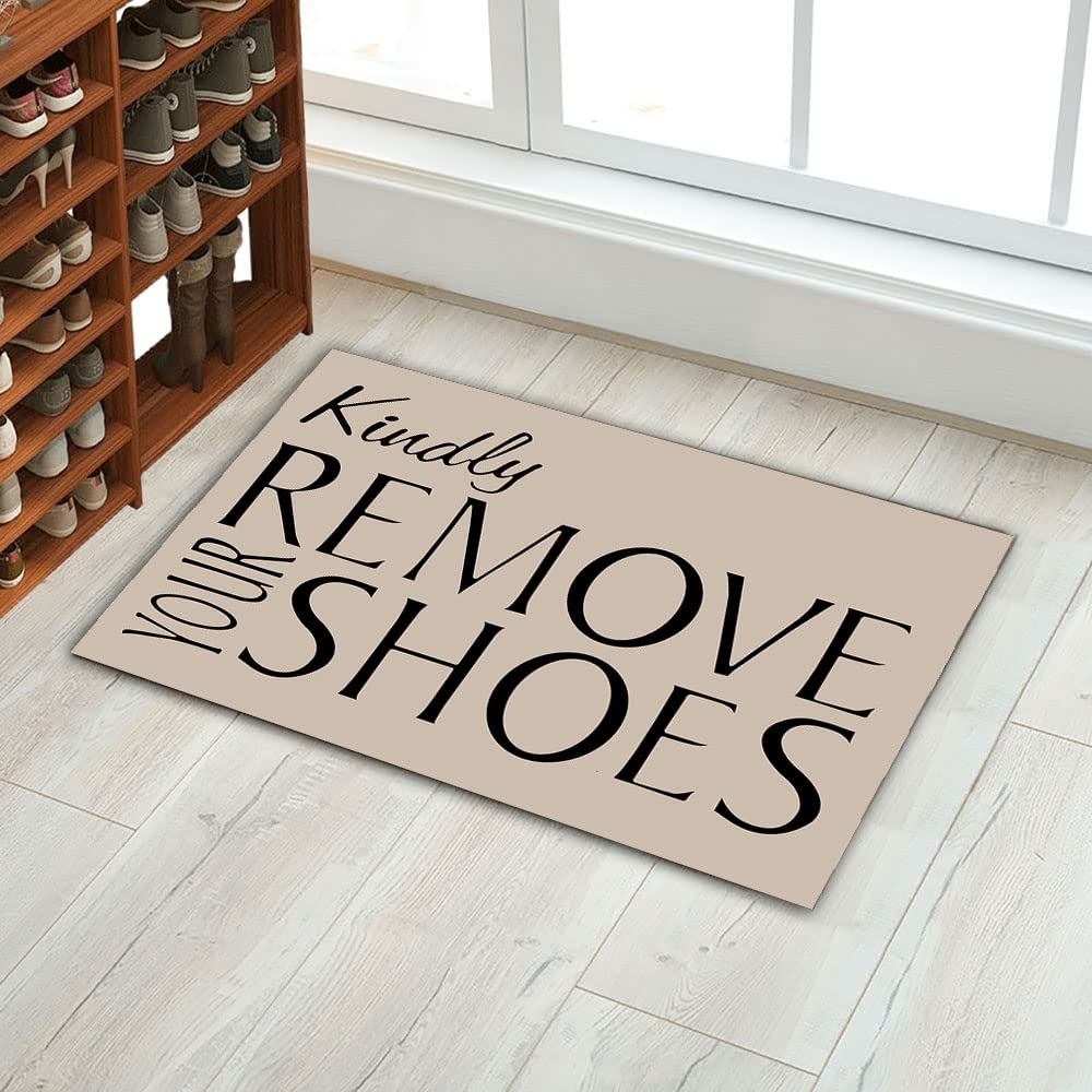 Funny Remove Shoes Doormat - Non-Slip Welcome Mat for Home & Office Entrance