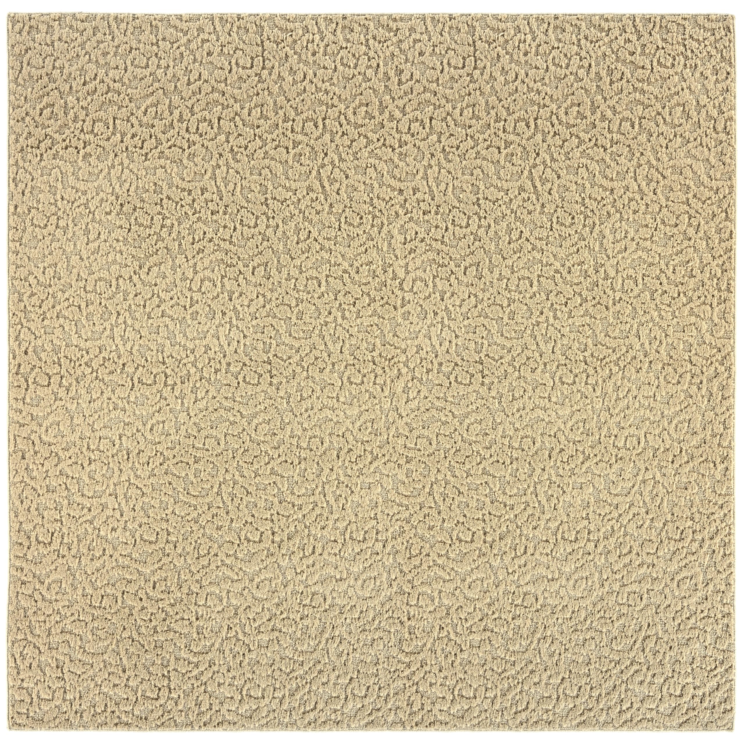 Premium 12x12 Feet Tan Ivy Pattern Area Rug - Soft Non-Slip Living Room Carpet for Home Decor, Bedroom & Dining Room - Garland Rug Collection