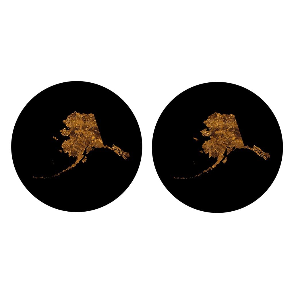 Modern Copper Alaska Joyride Home Décor 2-Pack Ceramic Car Coasters - 2.65 Inch Round Non-Slip Cup Holders for Vehicles - Keep Your Car Clean & Stylish - Perfect for Coffee, Drinks & Road Trips