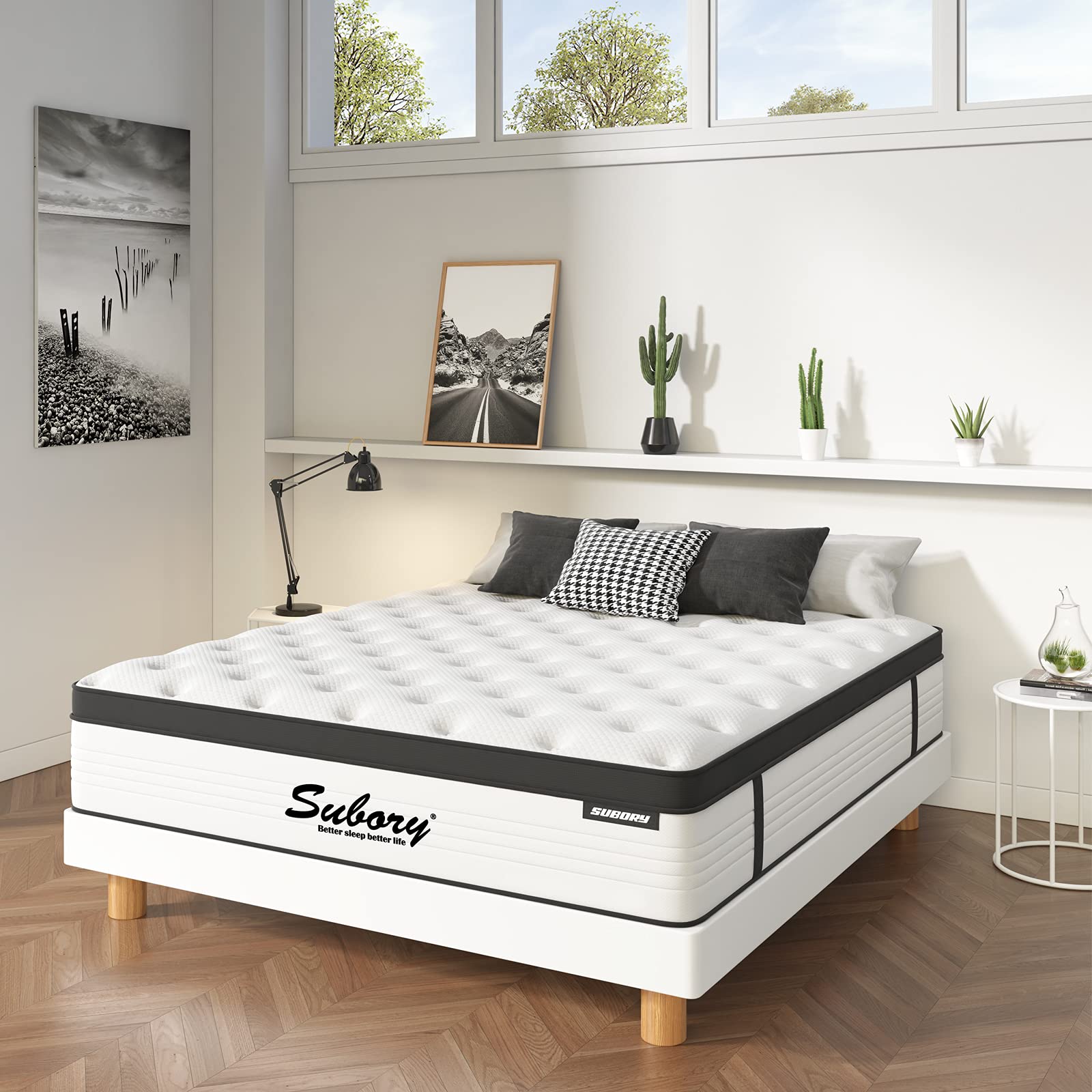 10 Inch Twin Size Hybrid Mattress - Memory Foam & Pocket Spring, Medium Firm Support with Cooling Technology for Pressure Relief | Bed in a Box | 10-Year Warranty | Perfect for Guest Rooms, Kids' Beds & Small Spaces