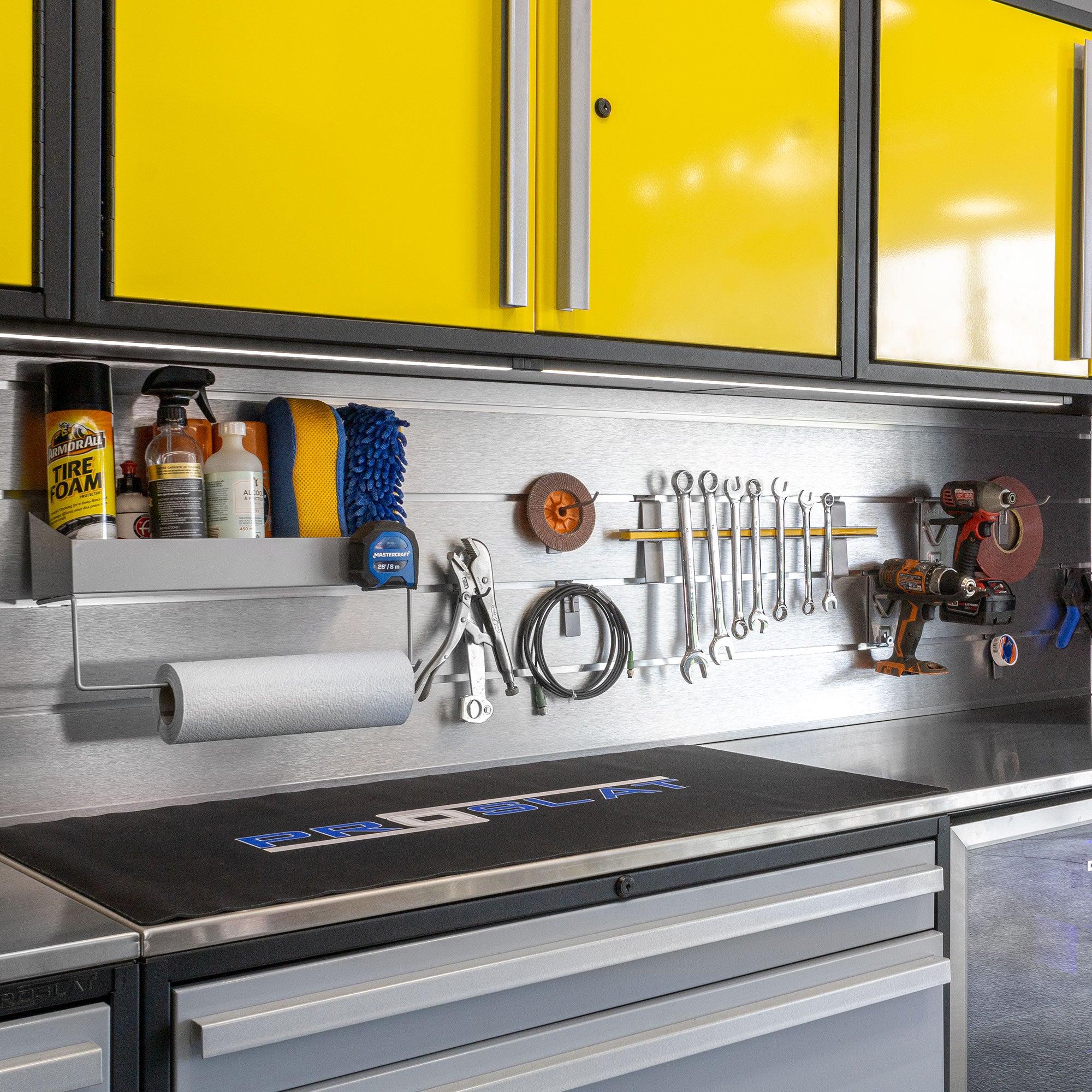 40 Inch Aluminum Slatwall Backsplash Panel - Rustproof & Easy to Install - Perfect for Kitchen, Bathroom, or Retail Store Display
