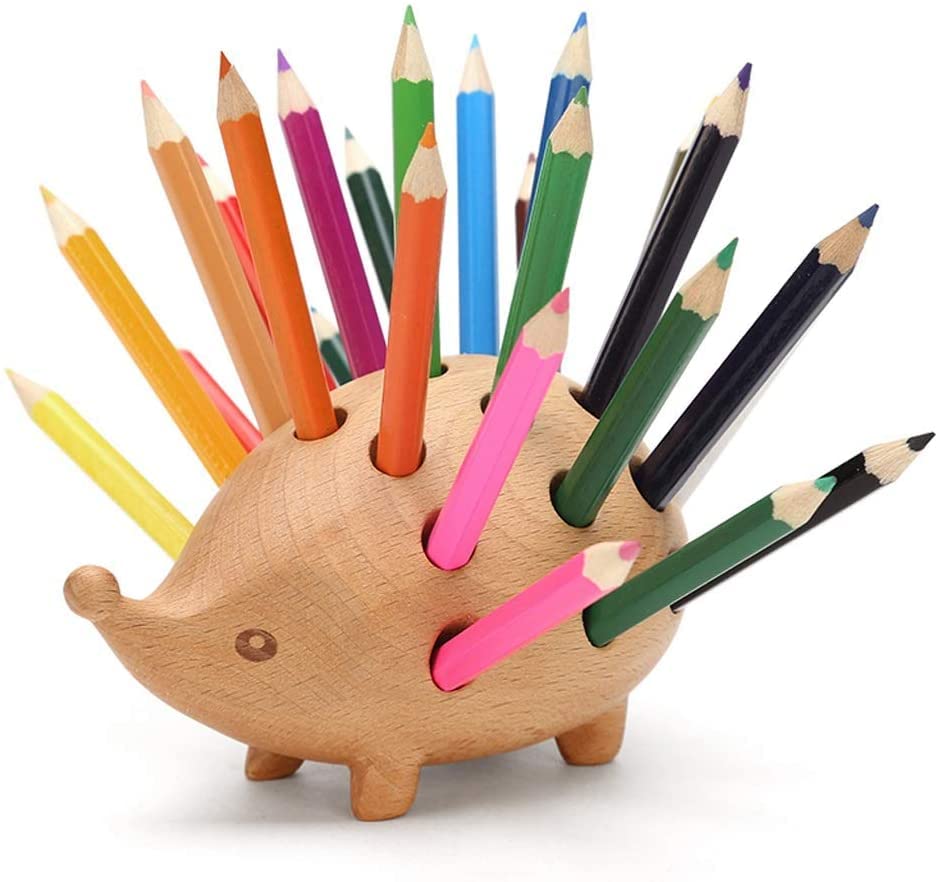 Creative Hedgehog Pen Holder & Pencil Cup - Multi-Functional Office Organizer for Pens, Pencils & Toothbrushes - Perfect Desk Organizer for Students & Office Workspaces