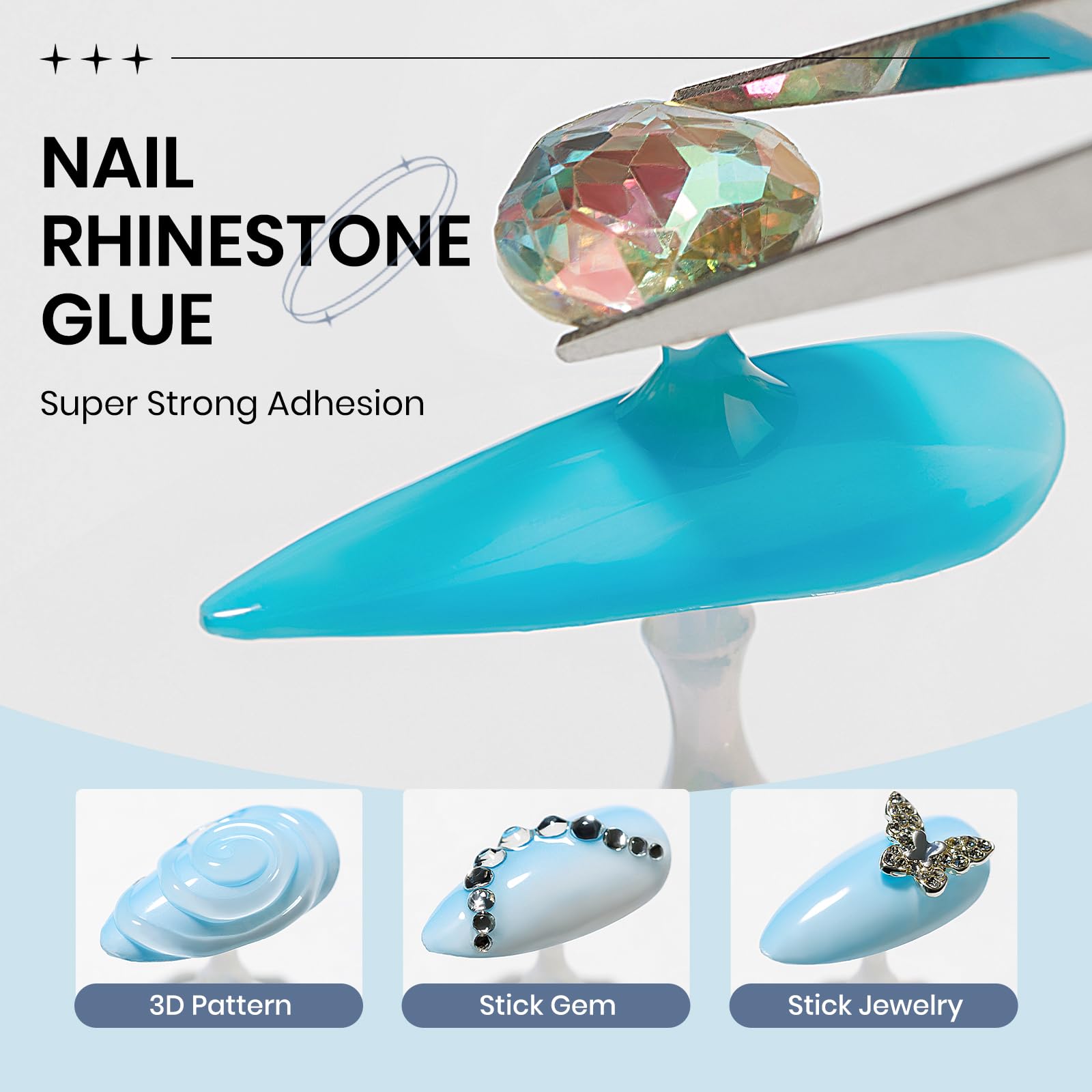 3D Nail Sculpture Builder Gel - Clear Hard Gel for Nail Art, Rhinestone Glue & Christmas Nail Charms | DIY Manicure Kit for Home & Salon Use | Perfect for Special Occasions & Holiday Nail Designs