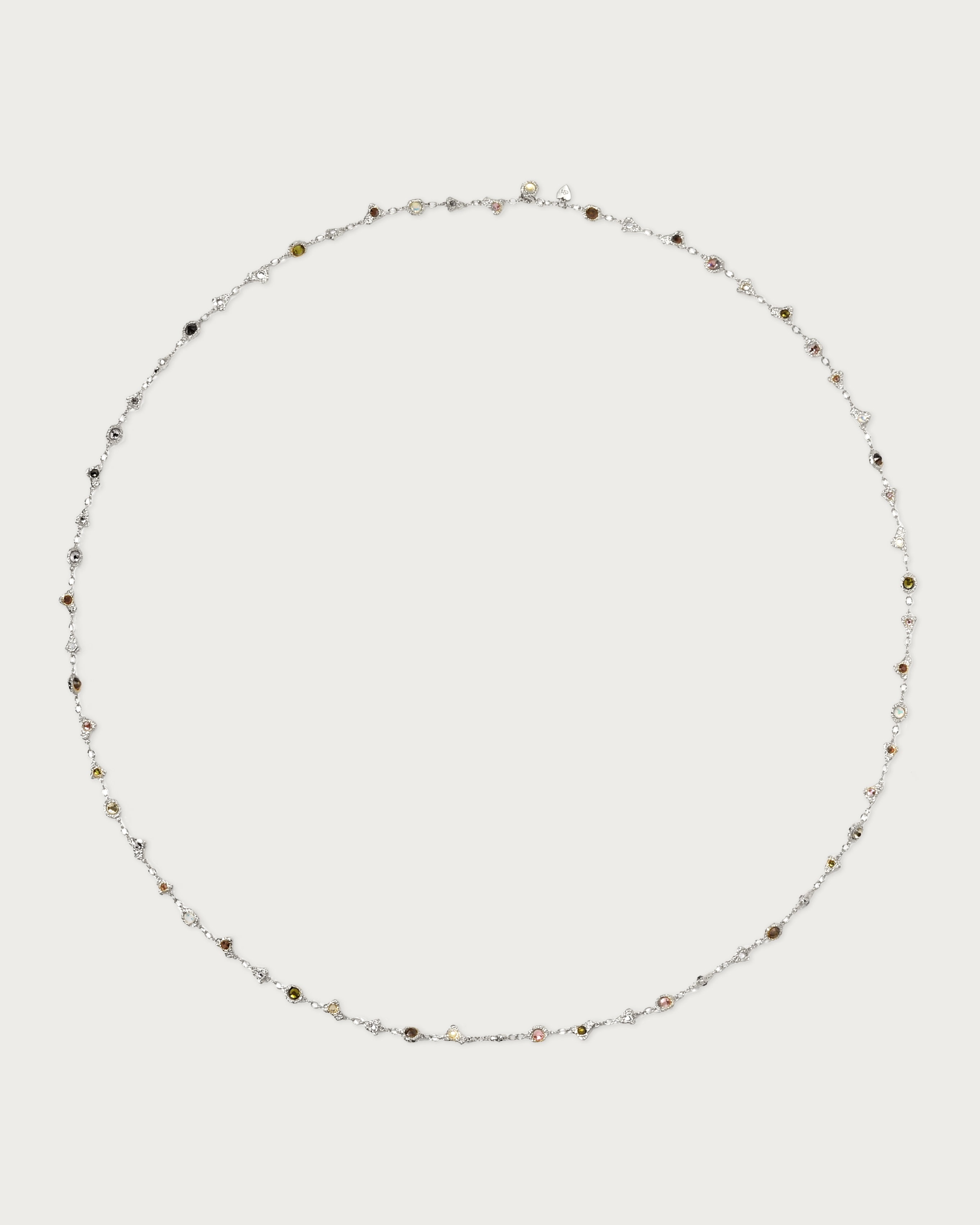 Prism Crystal Long Chain Necklace in Sterling Silver - Elegant Layering Jewelry for Women, Perfect for Parties & Everyday Wear