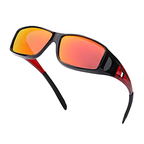 A16 Black Red Frame / Red Mirrored Polarized Lenses