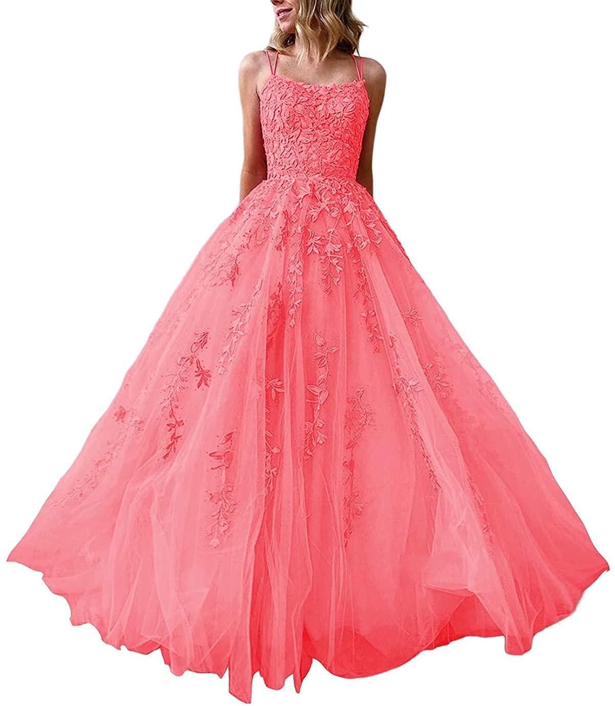 Elegant KAOSHAN Ball Gown Prom Dress with Lace & Tulle - Spaghetti Strap Formal Evening Gown for Women | Perfect for Prom, Homecoming, Weddings & Special Occasions