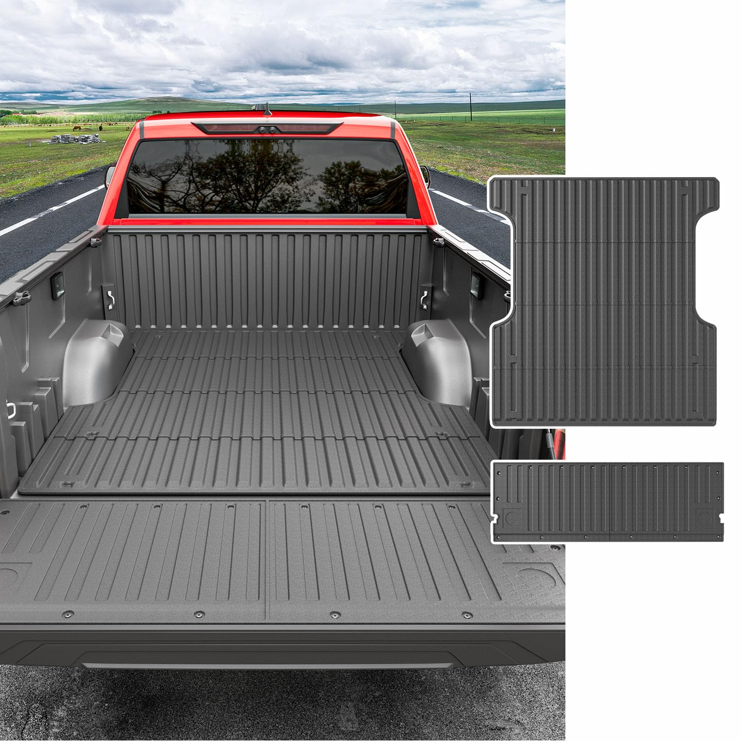 Xipoo 5.5ft Bed Mat & Tailgate Mat for 2022-2025 Toyota Tundra - Heavy Duty Truck Bed Liner & Cargo Mat Accessories (5.5ft Bed Mat + Tailgate Protector) | Perfect for Camping, Hauling, and Outdoor Adventures