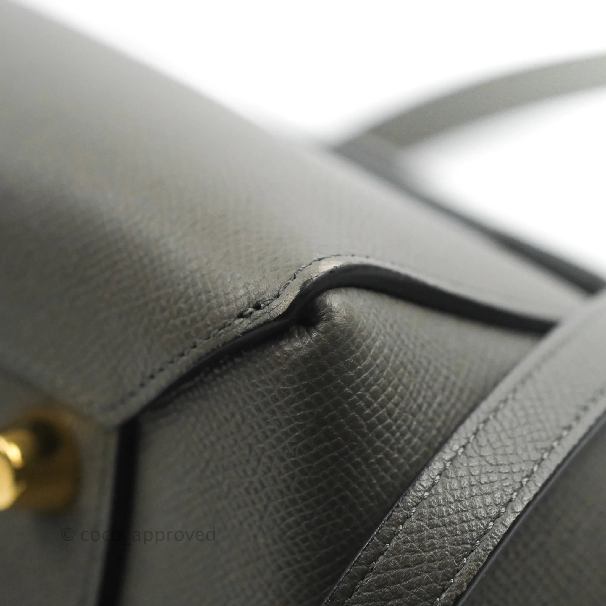 Celine Mini Belt Bag in Grey Grained Calfskin with Gold Hardware - Perfect for Everyday Use, Work & Travel