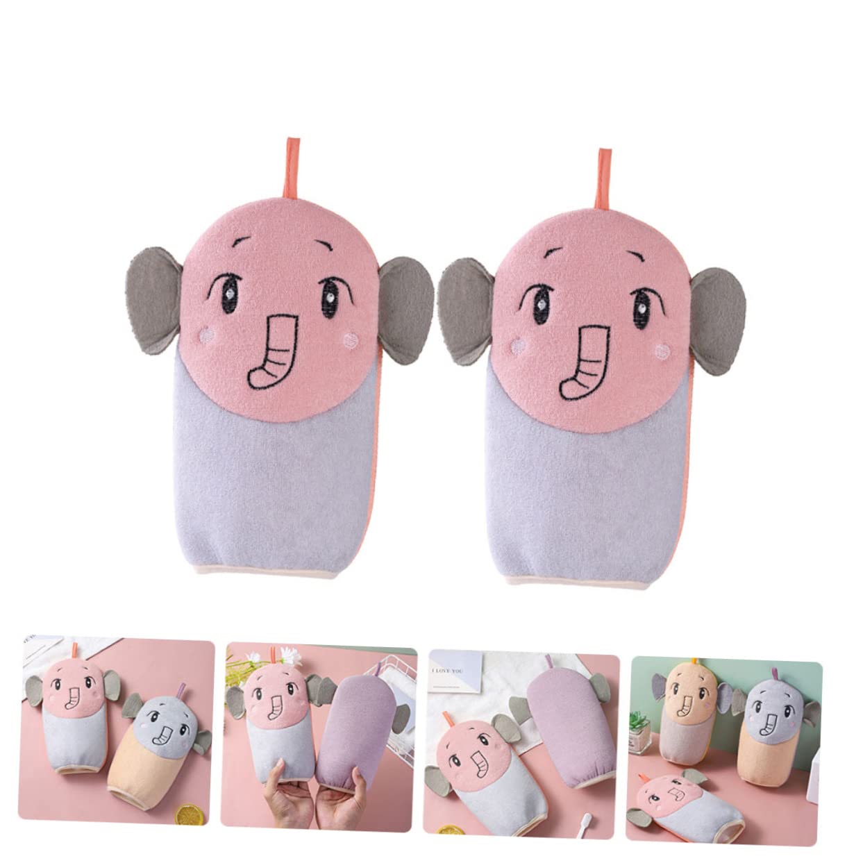 Exfoliating Bath Gloves for Kids - Soft Shower Scrubbers for Boys & Girls, Gentle Exfoliation & Foaming, Set of 2 - Perfect for Sensitive Skin & Daily Shower Routine