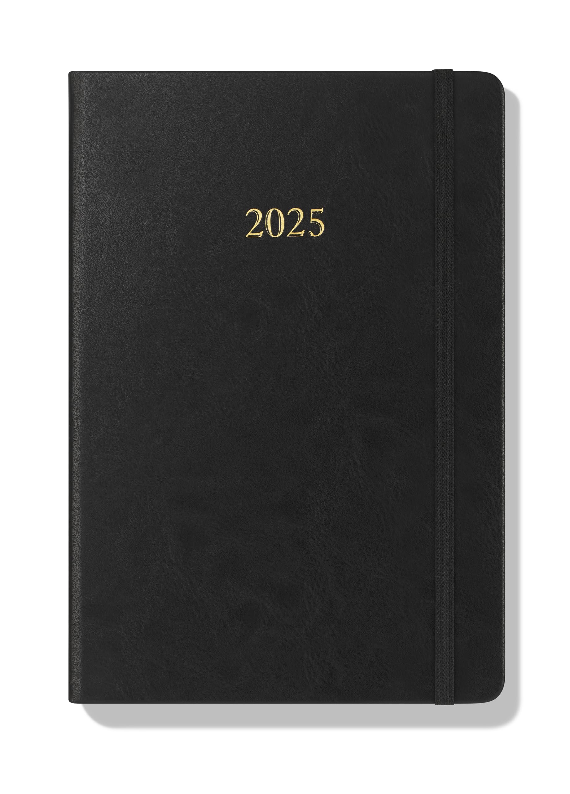 Wykeham's Executive 2025 Daily Planner & Journal - Customizable Leather Cover, 8.5