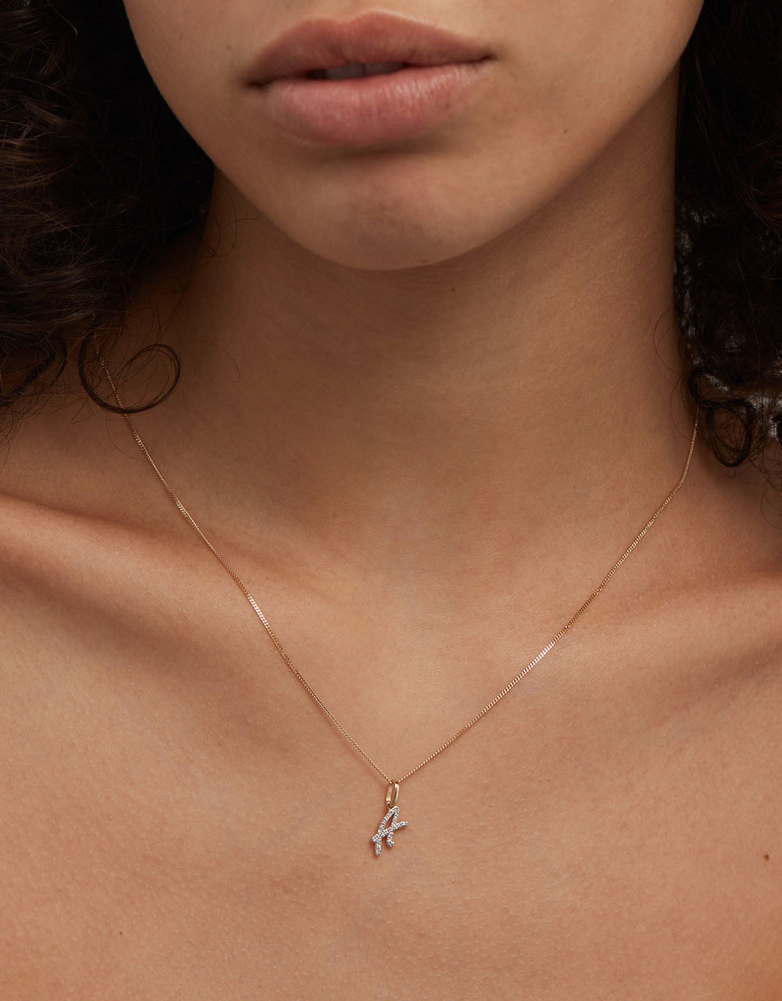 Diamond Script Initial Pendant Necklace - Personalized Name Jewelry for Women - Perfect Gift for Birthday, Anniversary & Valentine's Day