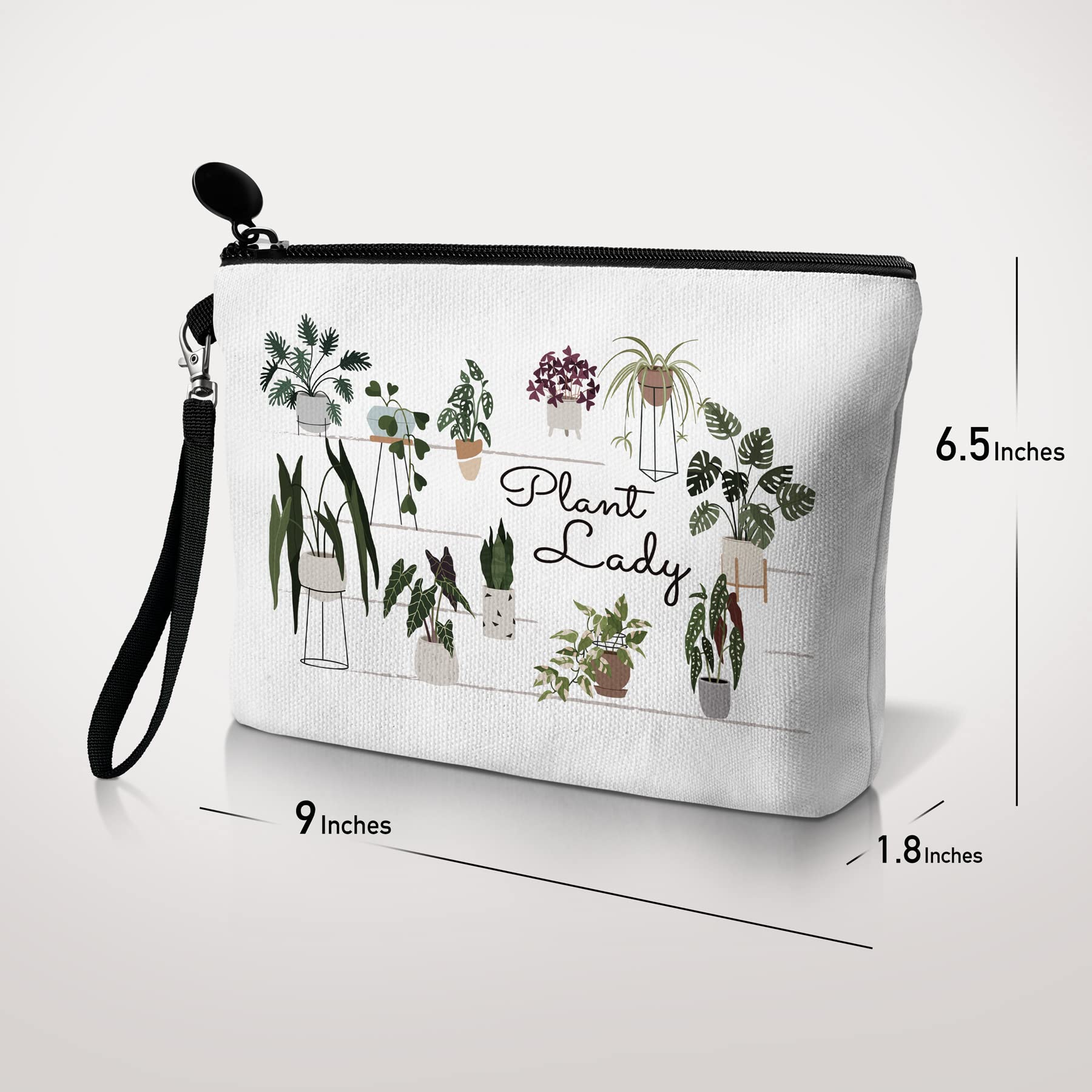Stylish Plant-Themed Makeup Bag - Cute Cosmetic Pouch with Zipper Wristlet for Women | Perfect Travel Toiletry Organizer & Gift for Plant Lovers, Gardeners (Plant Lady) | Great for Daily Use, Travel, and Birthday Presents