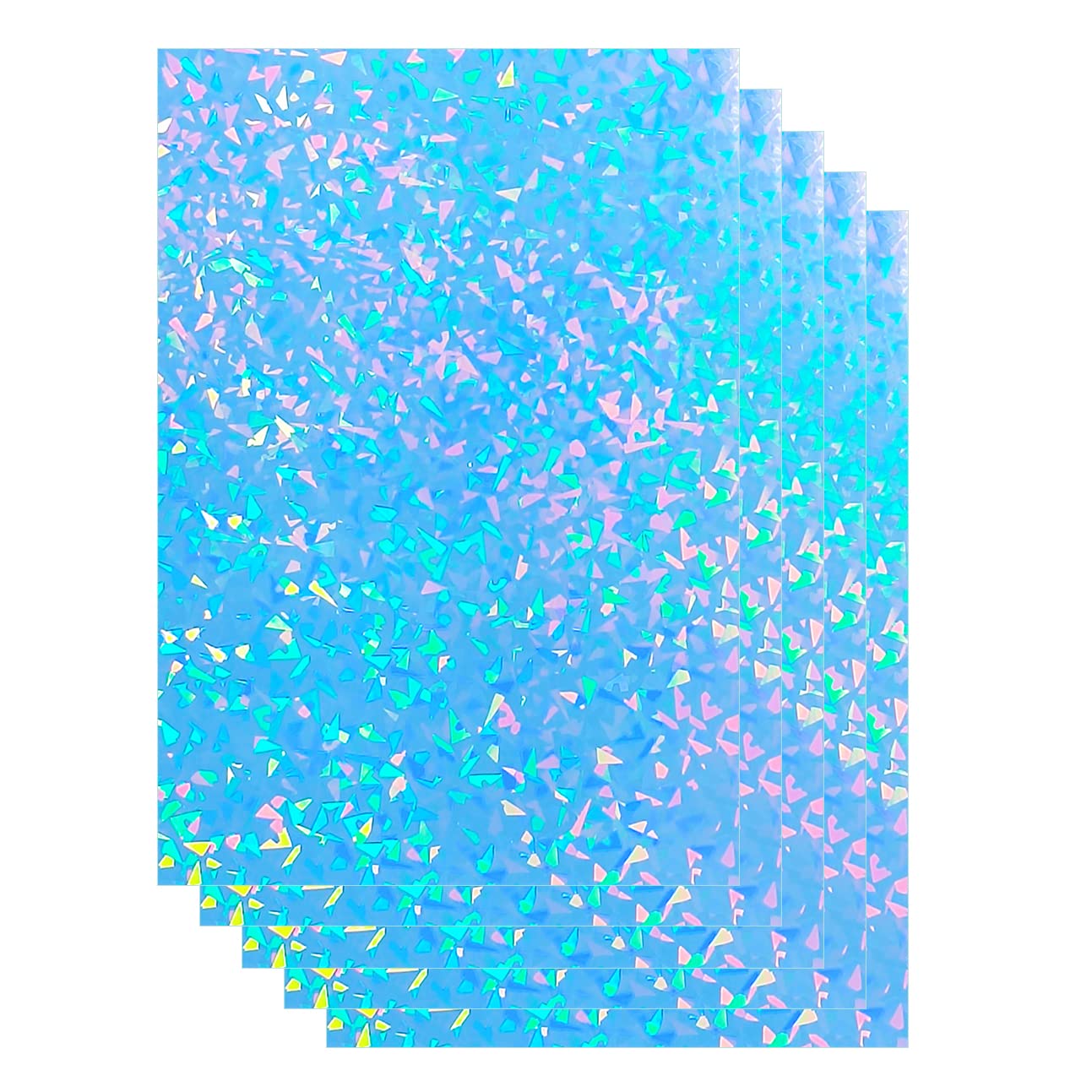 20 Sheets Holographic Sticker Paper 8.5 x 11 Inch - Waterproof Printable Vinyl Stickers for Inkjet/Laser Printer - DIY Rainbow Broken Glass Decals for Laptops, Water Bottles & Scrapbooking