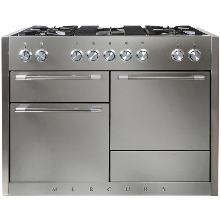 AGA 48-Inch Mercury Dual Fuel Range with True European Convection - Professional Gas & Electric Stove with Oven - Perfect for Home Chefs & Modern Kitchens (AMC48DF, Stainless Steel)