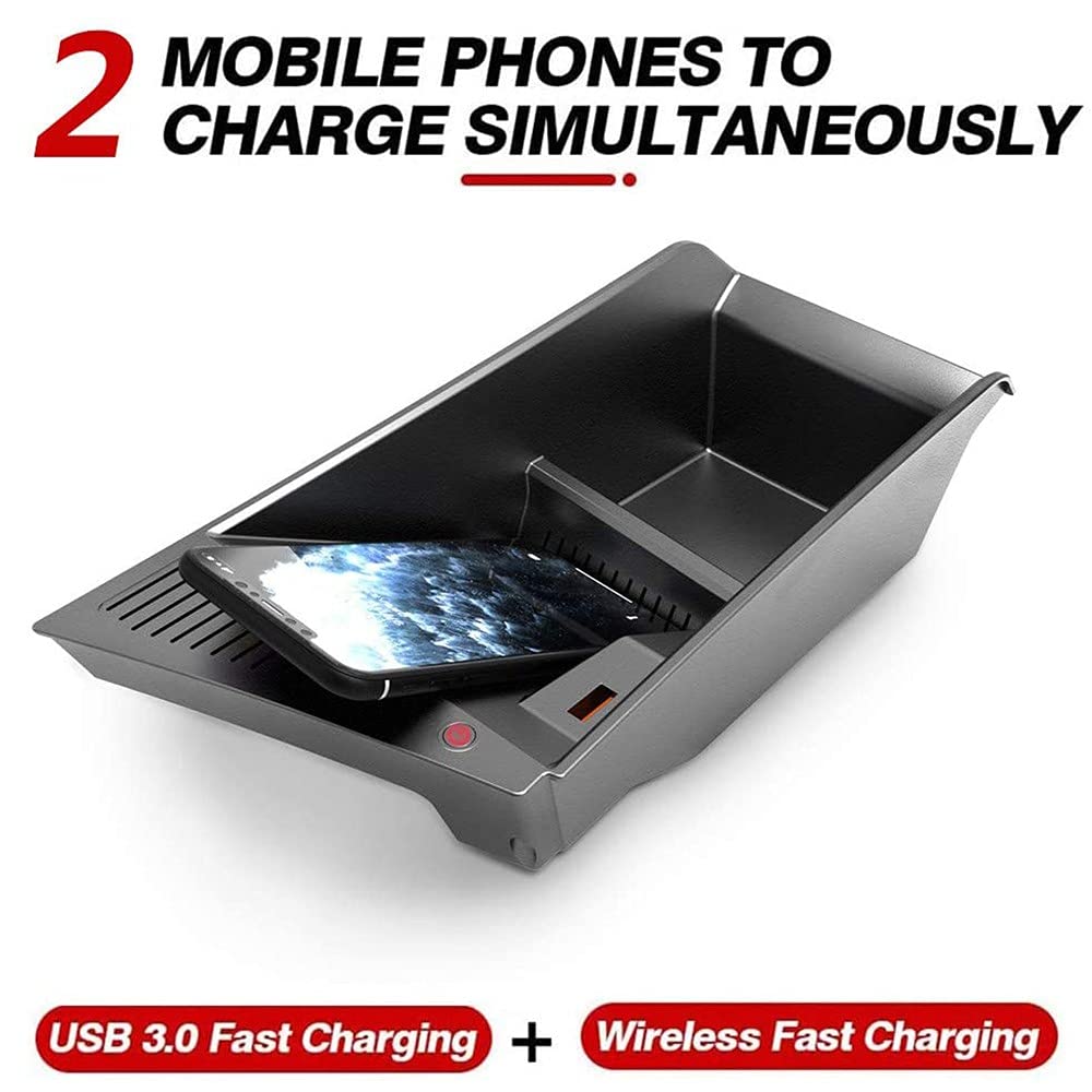15W Qi Fast Charger for BMW X1 2017-2021 | Wireless Car Charging Pad for iPhone 12/11 | Center Console Accessory