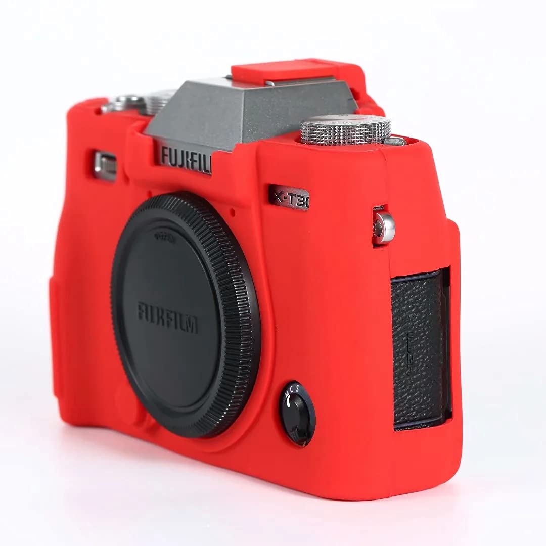 Durable Silicone Protective Case Cover for Fujifilm X-T30 XT30 XT 30 Mirrorless Digital Camera - Shockproof & Scratch Resistant (Red) - Perfect for Travel, Outdoor Photography & Everyday Use