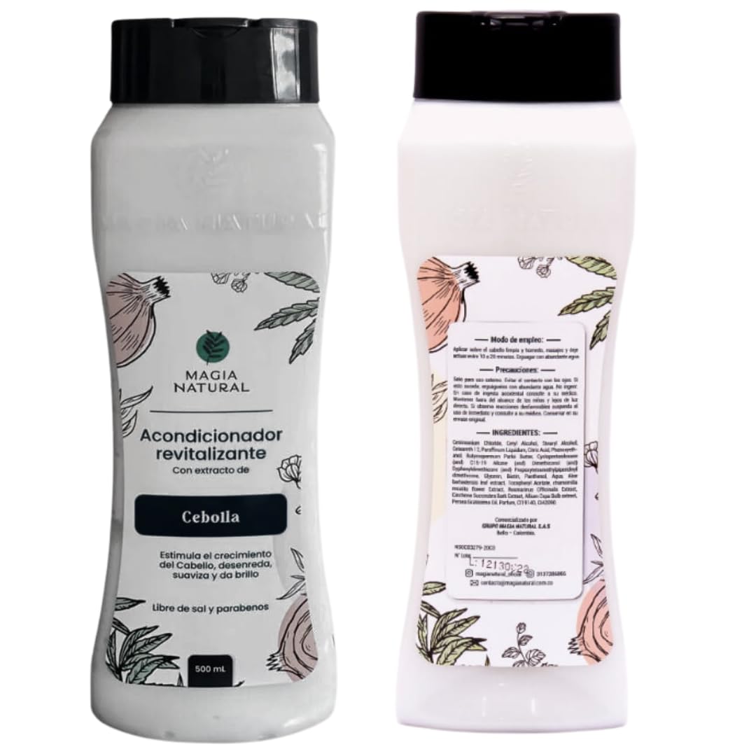 Isarena Beautyline Magia Natural Onion Shampoo & Conditioner Set (2 x 500ml) - Hair Growth Treatment for Thinning Hair, Anti-Hair Loss with Natural Ingredients | For Damaged Hair Repair & Scalp Care | Daily Hair Care Routine for Men & Women
