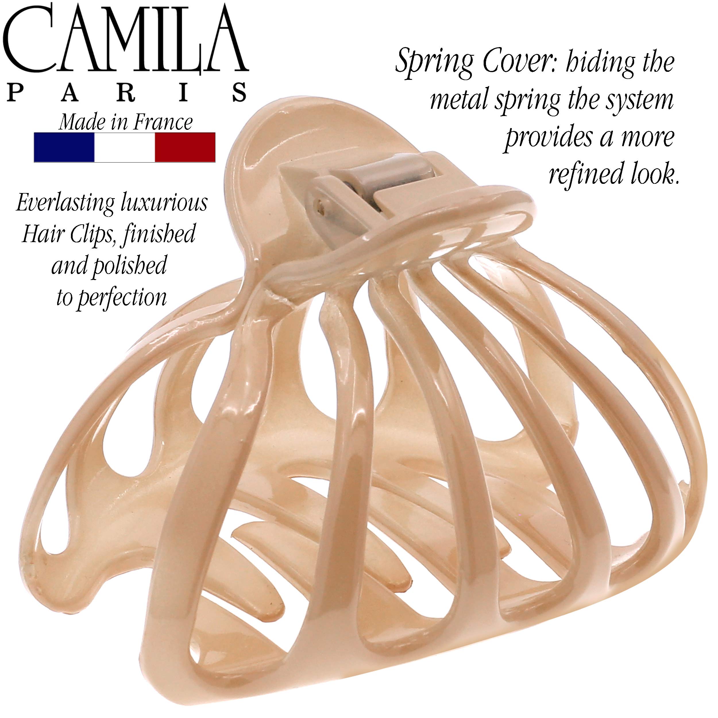 Camila Paris CP3051 2PK French Octopus Hair Clips for Women & Girls - Strong Hold No Slip Grip Hair Claw Clips for Thick & Voluminous Hair - Durable Fashion Hair Accessories Made in France - Perfect for Updos, Ponytails & Everyday Styling
