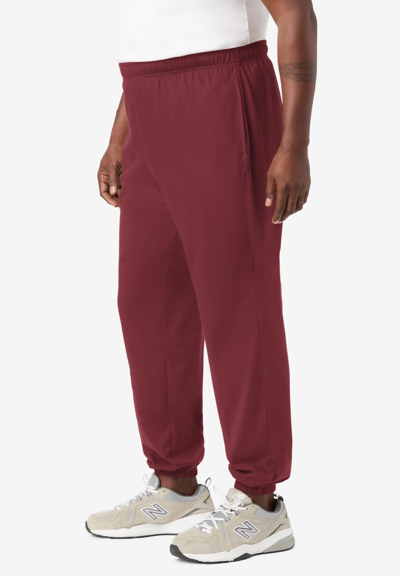 **KingSize Men's Big & Tall Lightweight Elastic Cuff Sweatpants – Comfortable Lounge Pants for Relaxing at Home, Running Errands & Casual Wear**