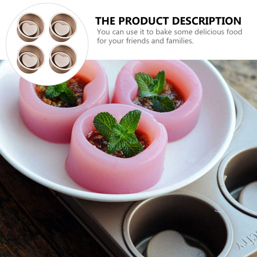 4-Piece Heart Shaped Cake Mold Set - Carbon Steel Baking Molds for DIY Cakes, Cupcakes & Desserts - Perfect for Birthdays, Weddings & Home Baking