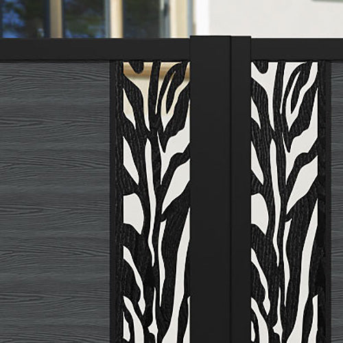 Classic Malawi Straight Top Driveway Gate - Dark Grey with Middle Screen | Durable Metal Driveway Fence for Home Security & Privacy | Perfect for Residential Properties, Gardens, and Estate Entrances