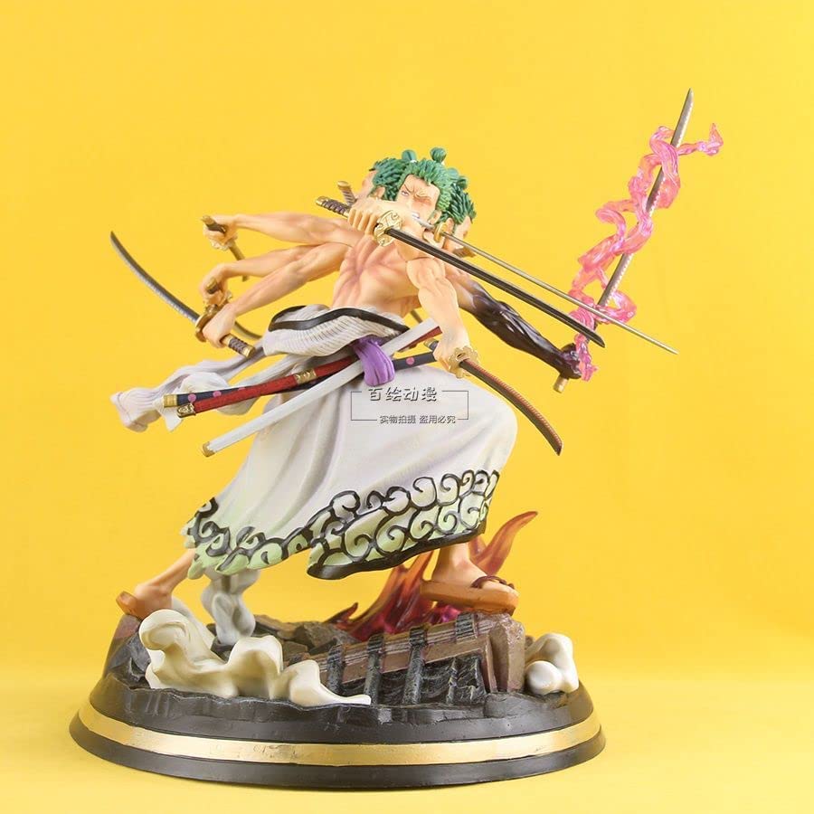 REOZIGN One Piece Anime Figure - Roronoa Zoro 12.2 Inch Large Statue with Nine Swords Asura Style | Three Heads & Six Arms Design | Perfect for Anime Collectors, Home Decor, and Gift Giving