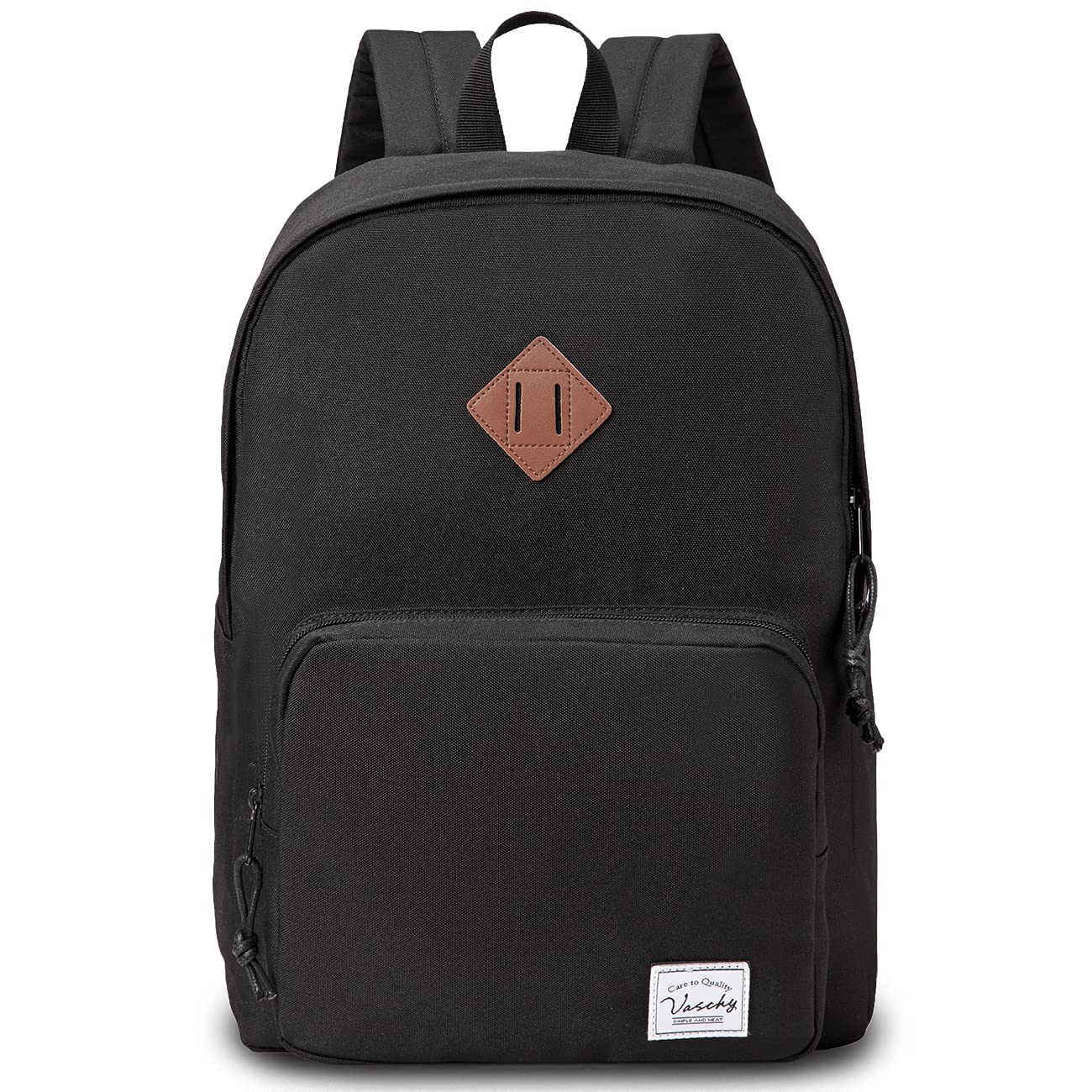 VASCHY Ultra Lightweight School Backpack for Men, Women, Teens & Kids - Durable Bookbag for College, High School & Travel - Black (Perfect for Students, Commuters & Everyday Use)