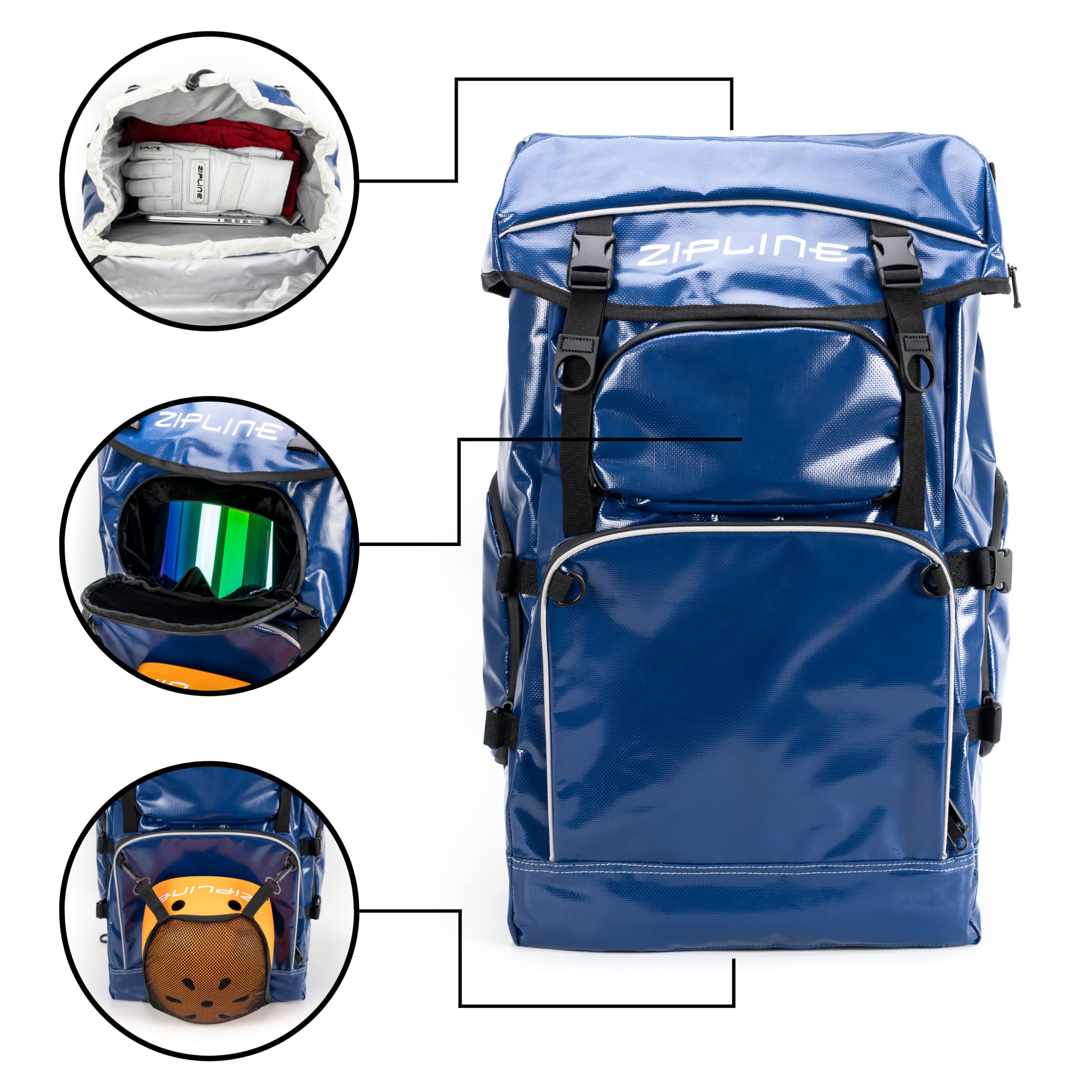 Zipline World Cup Ski Boot Backpack – Professional Snowboard Gear Bag for Air Travel & Skiing Accessories – Waterproof Snow Boot Storage Bag – Ideal for Ski Trips, Winter Sports & Olympian Athletes