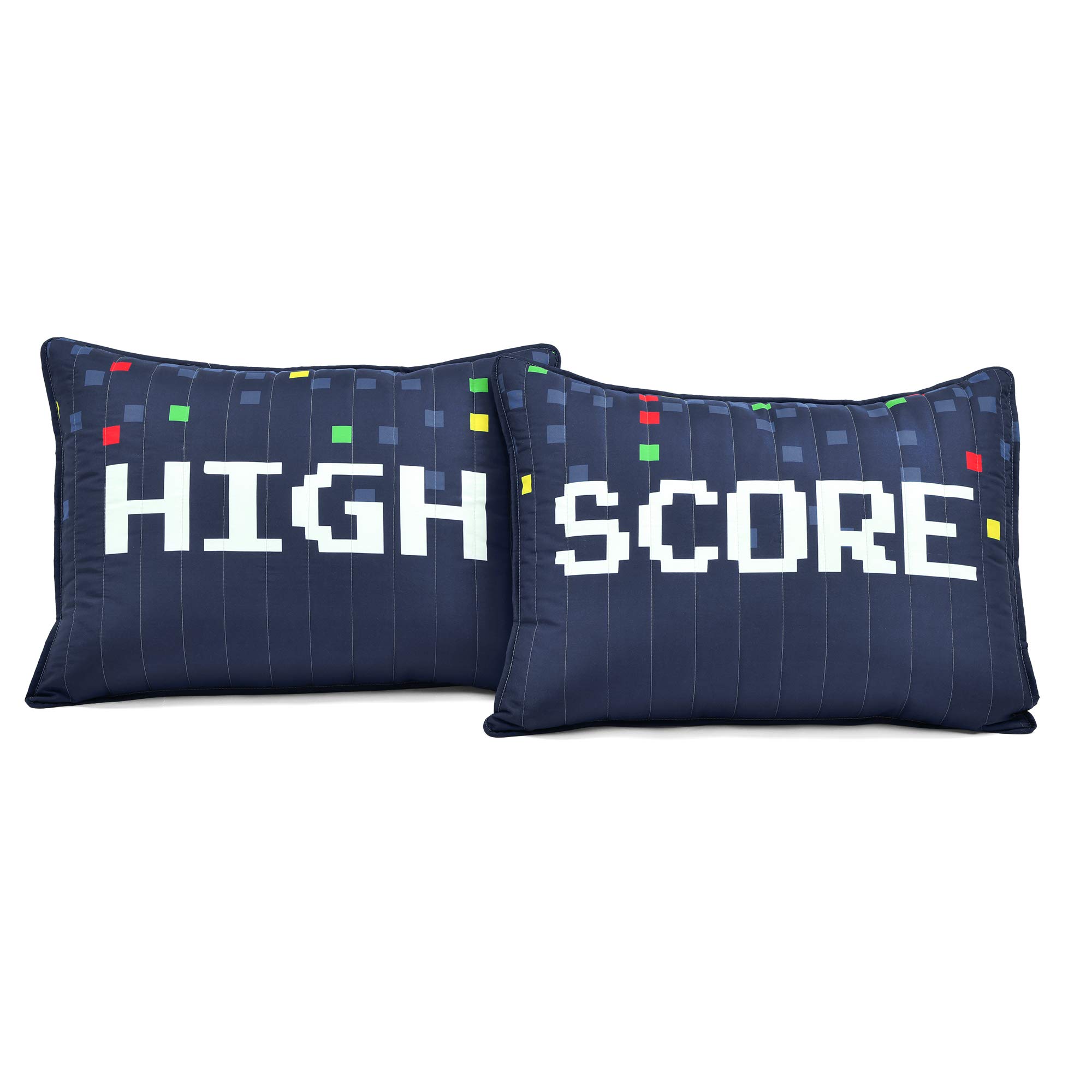 Lush Decor Video Games 5-Piece Quilt Set, Full/Queen Size, Navy Blue - Perfect for Gamer Bedrooms & Cozy Living Spaces