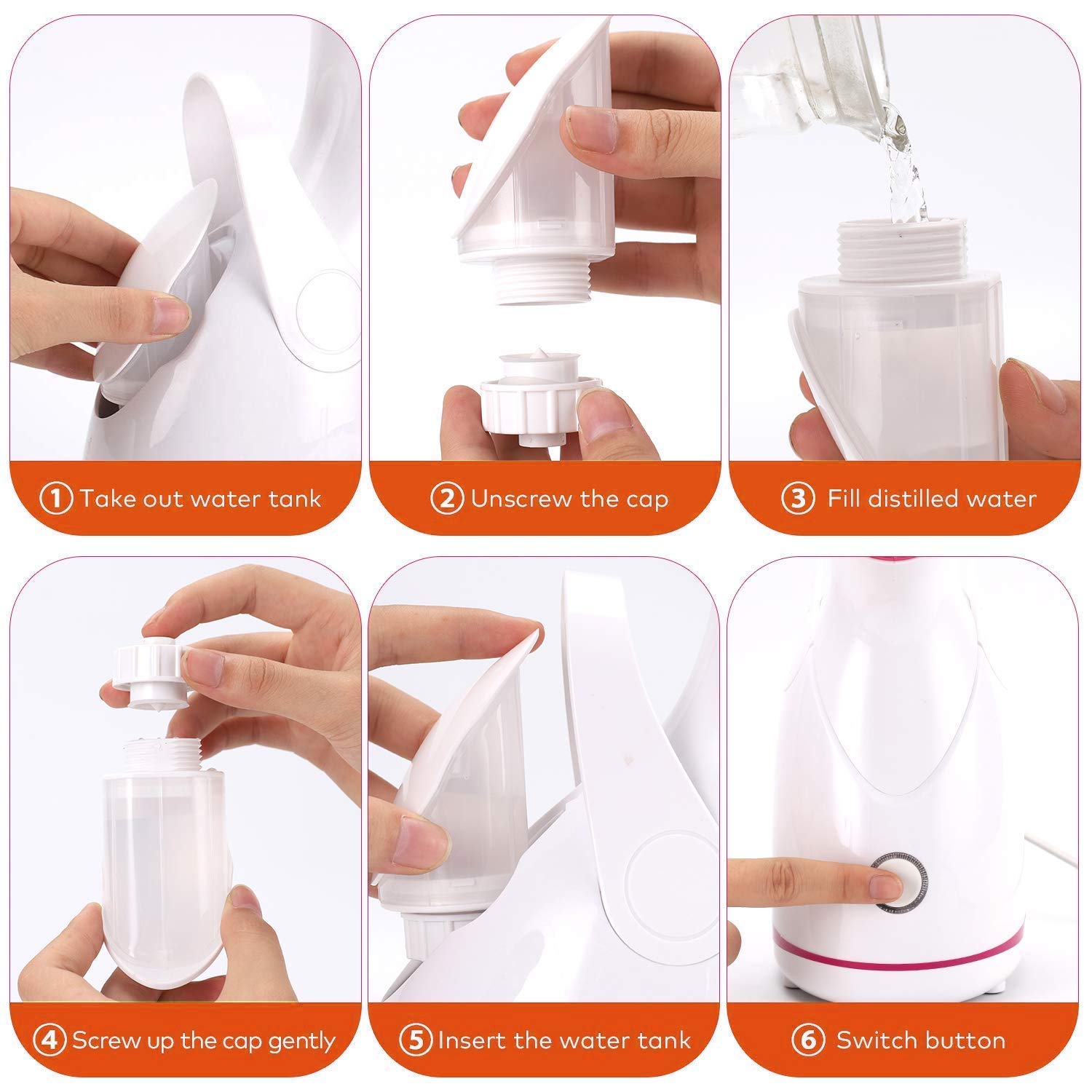 NEWCART Nano-Ionic Facial Steamer & Steam Inhaler - Professional Hot Mist Vaporizer with UV Sterilization for Hydrated Skin & Spa Relaxation | Perfect for Home Spa, Facial Care, Cold Relief & Dry Skin Treatment | Women & Men Beauty Essential