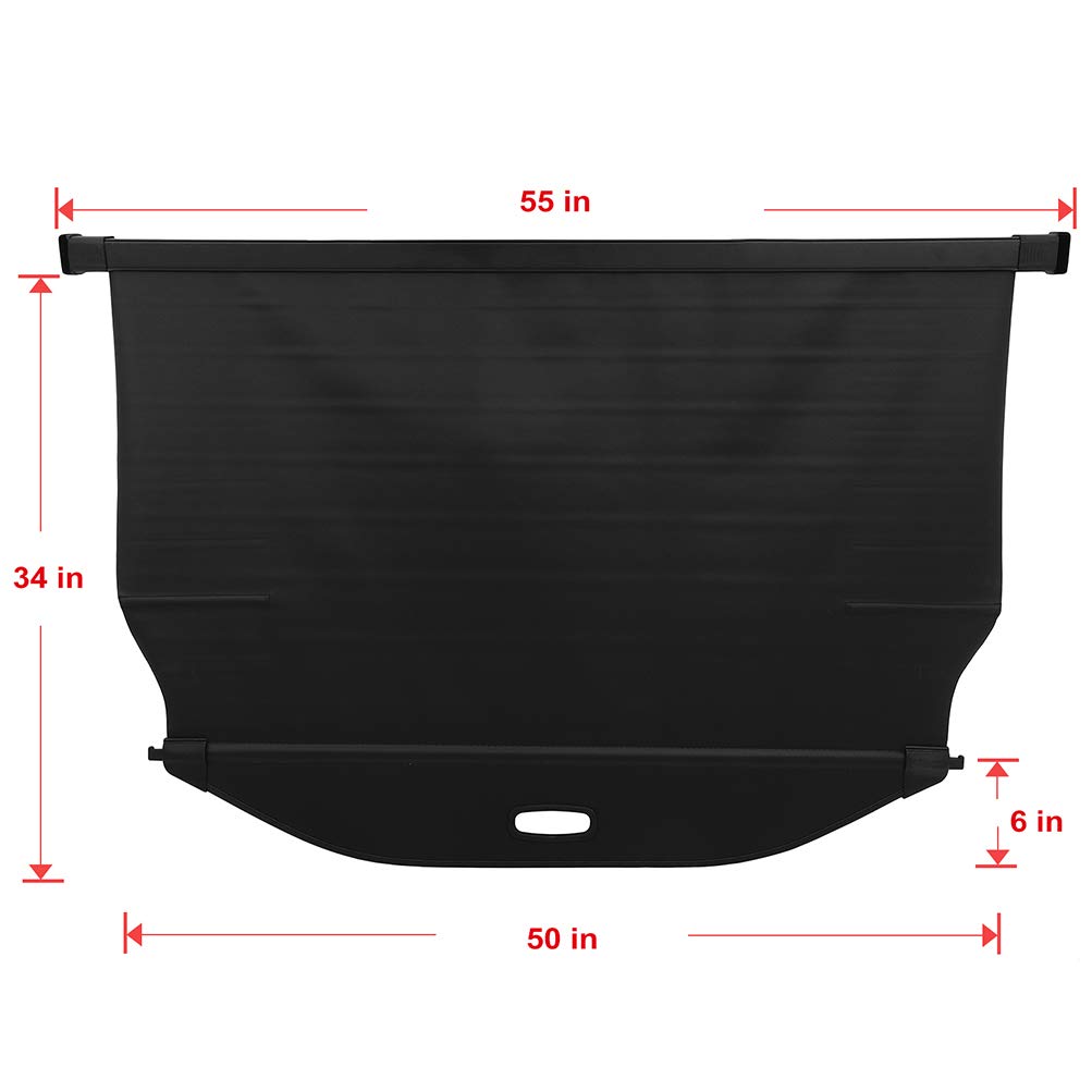 ECCPP Retractable Cargo Cover for 2019-2023 Hyundai Santa Fe 2.0L 2.4L SUV | Trunk Shade & Luggage Protector | Universal Fit 5-Seater SUV Accessory | Perfect for Road Trips, Grocery Hauling & Vehicle Security