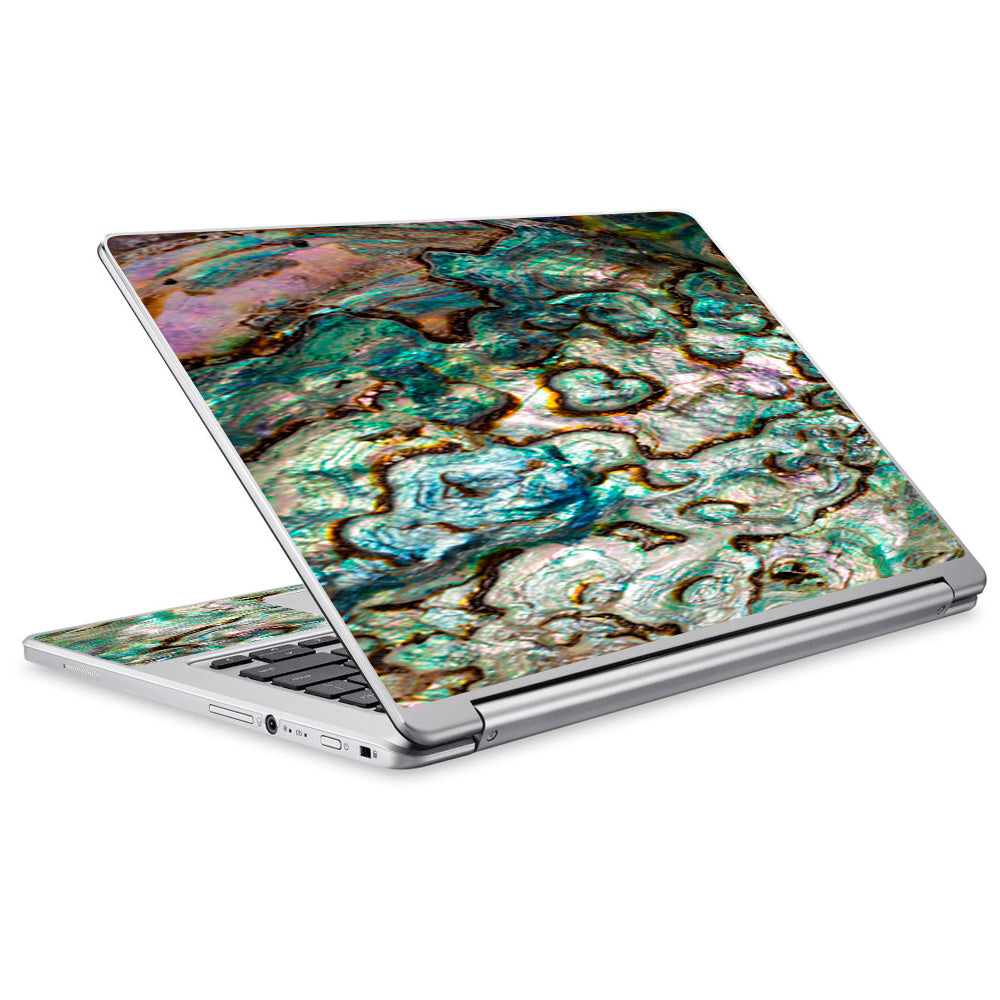 Premium Abalone Shell Gold Underwater Design Skin for Acer Chromebook R13 - Stylish Protection for Work, Travel & Home Use