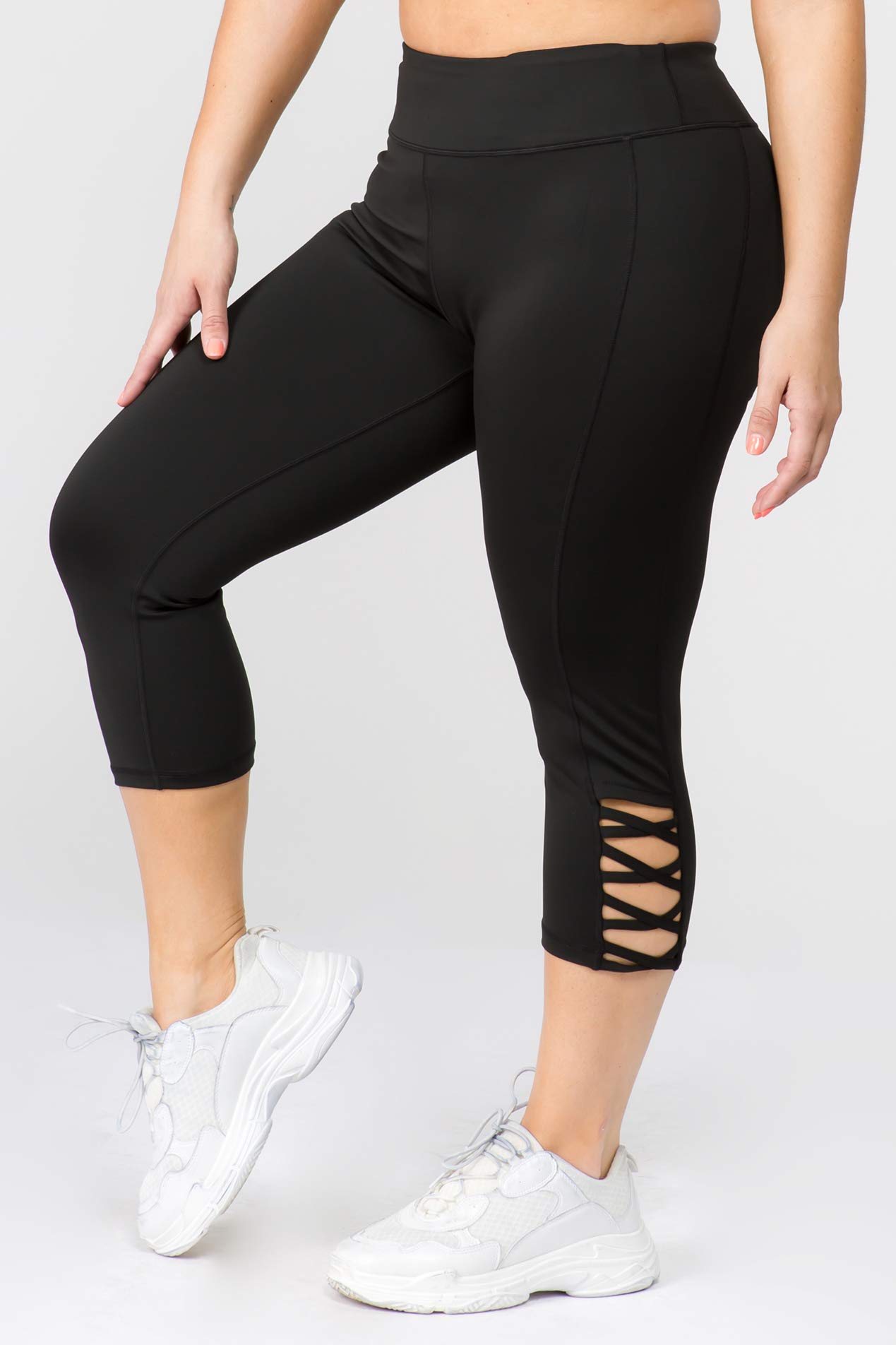 ICONOFLASH High Waist Workout Leggings for Women with Pockets & Lattice Design - Yoga, Running, Gym & Casual Wear Athletic Pants