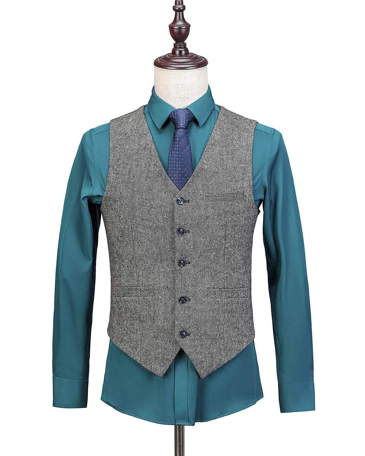 Wemaliyzd Men's 3-Piece Wool Business Suit - Single Breasted Vest & Separate Pants for Professional Office Wear, Interviews & Formal Events