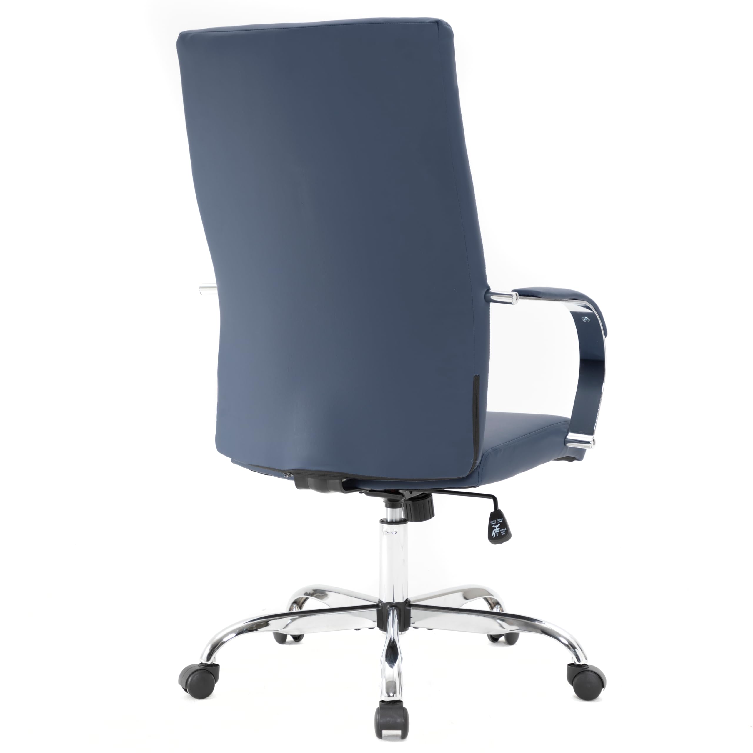 LeisureMod Sonora Modern High-Back Adjustable Office Chair - Ergonomic Leather Conference Chair with Tilt, 360° Swivel & Height Adjustment - Navy Blue - Perfect for Home Office, Conference Rooms & Executive Workspaces
